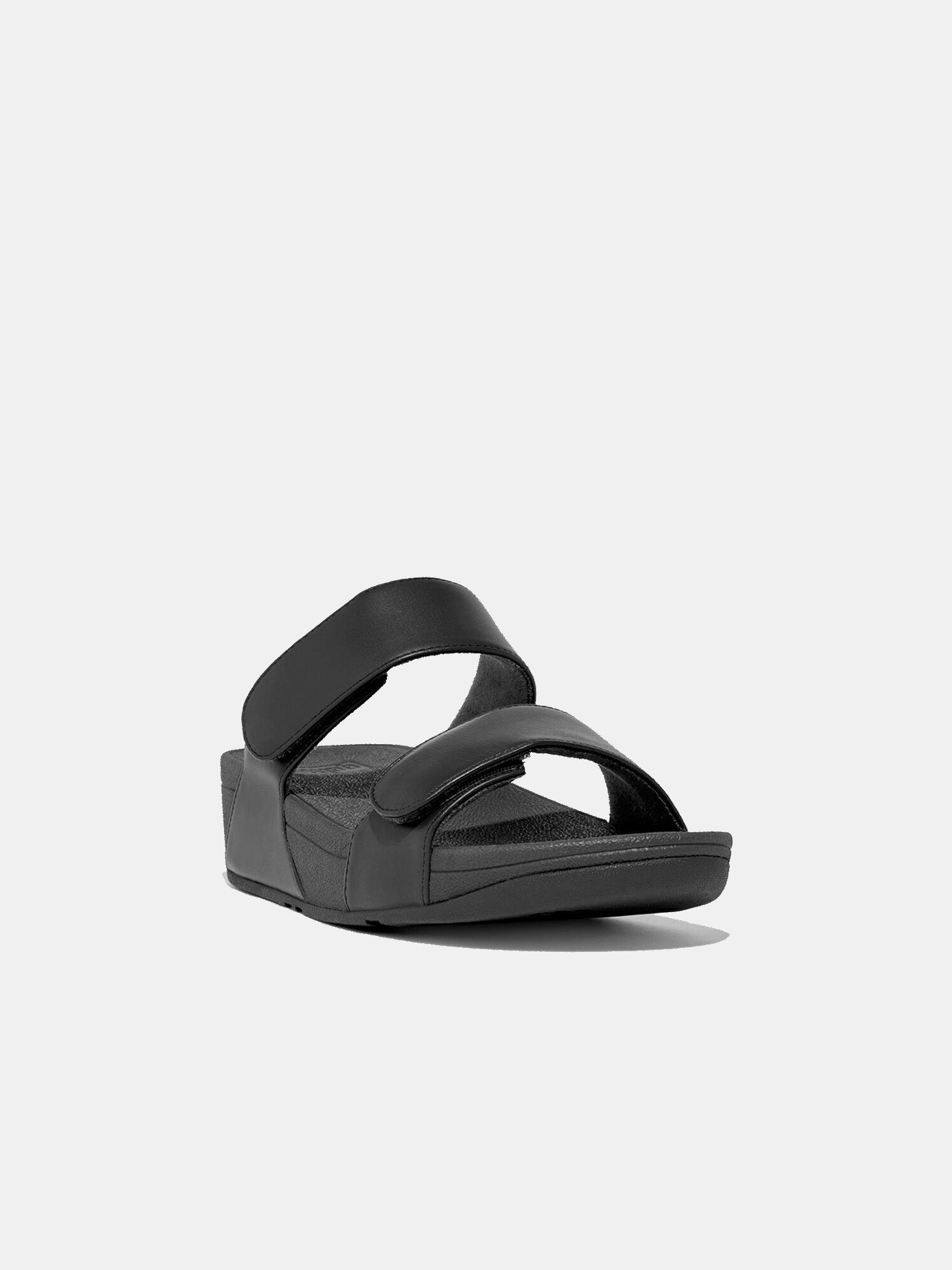 Fitflop Women's Lulu Adjustable Leather Slides #color_Black