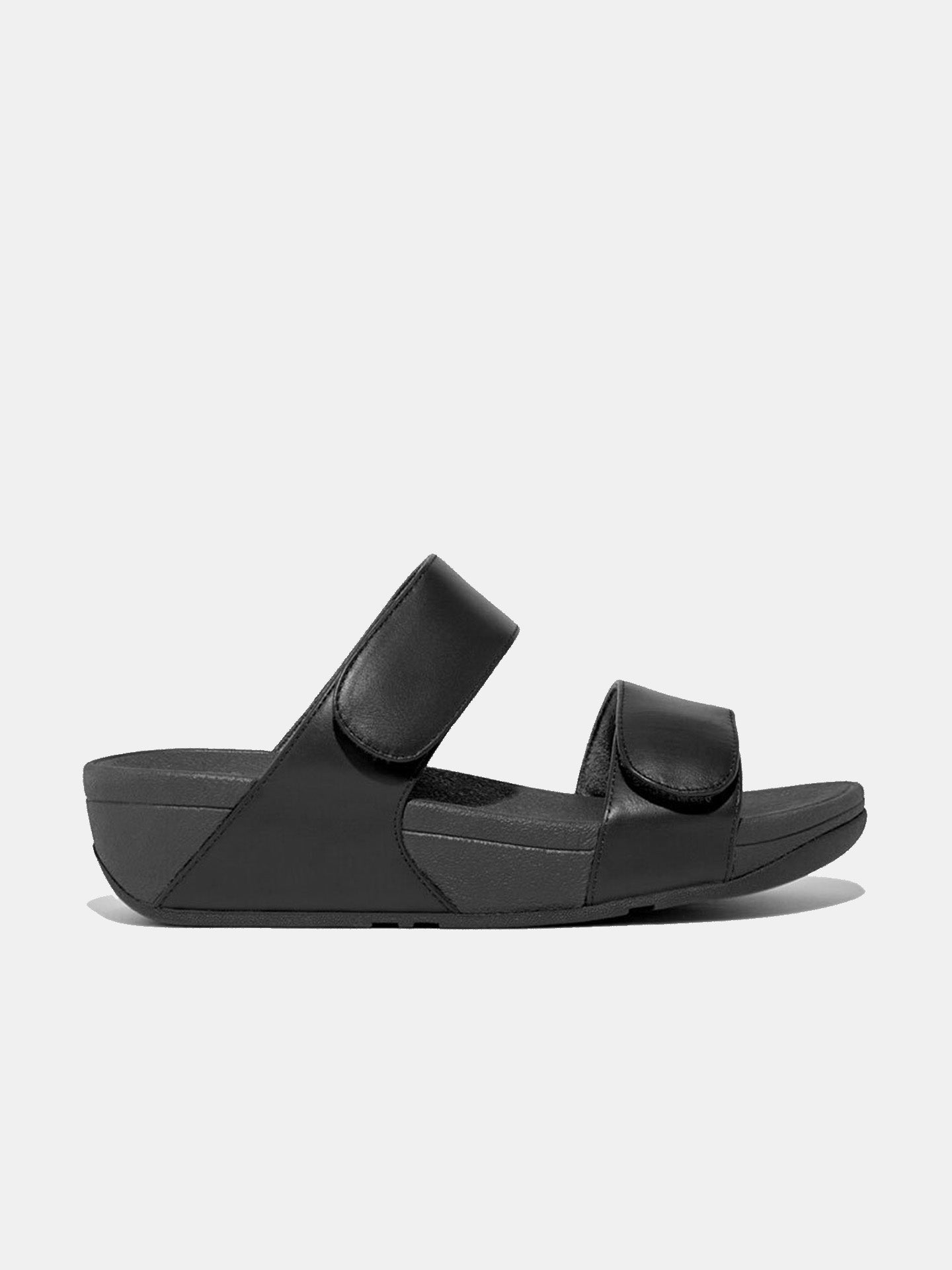 Fitflop Women's Lulu Adjustable Leather Slides #color_Black