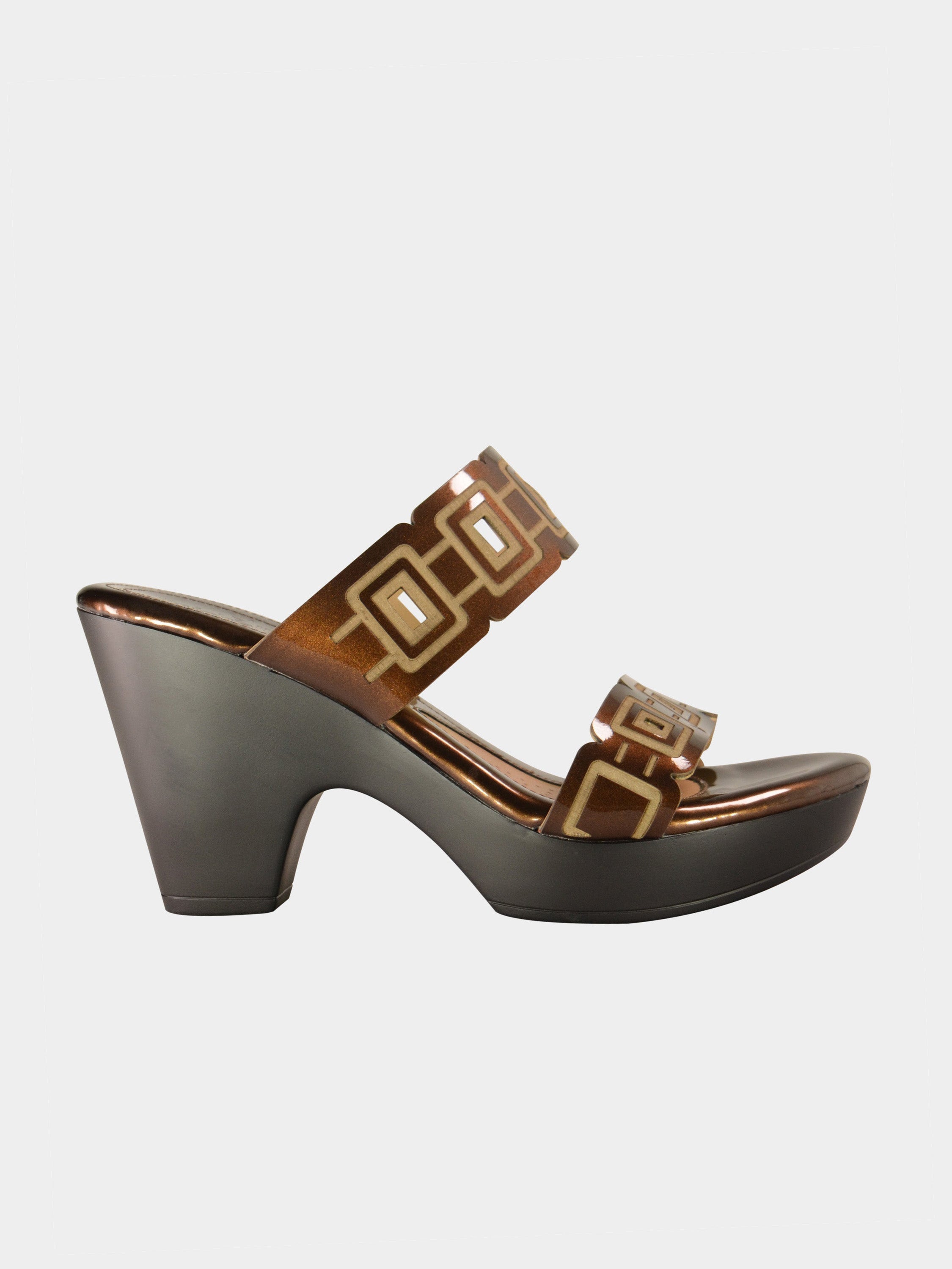 Michelle Morgan Chain Pattern Heeled Sandals #color_Brown