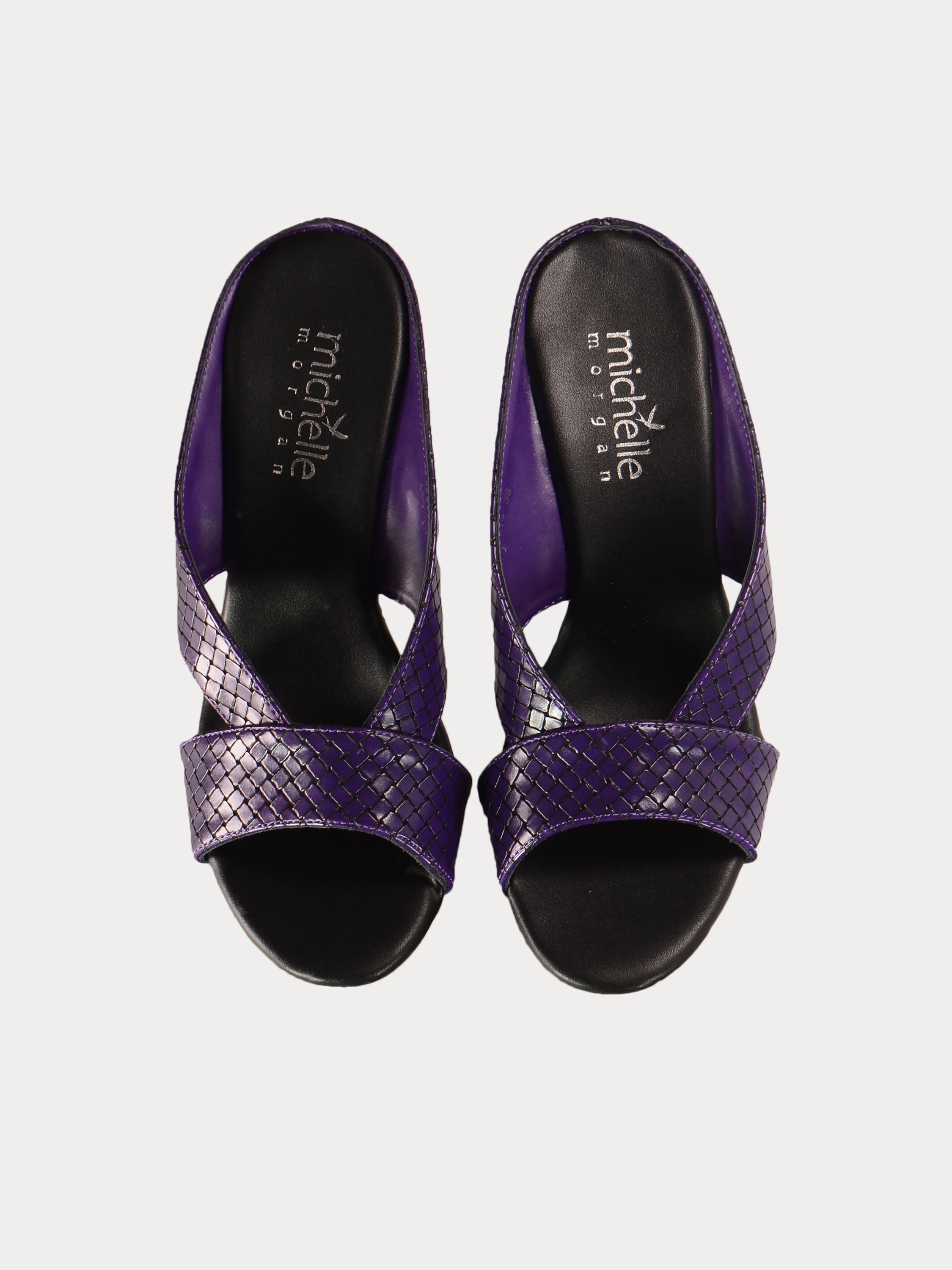 Michelle Morgan 414A7214 Checkered Heeled Sandals #color_Purple