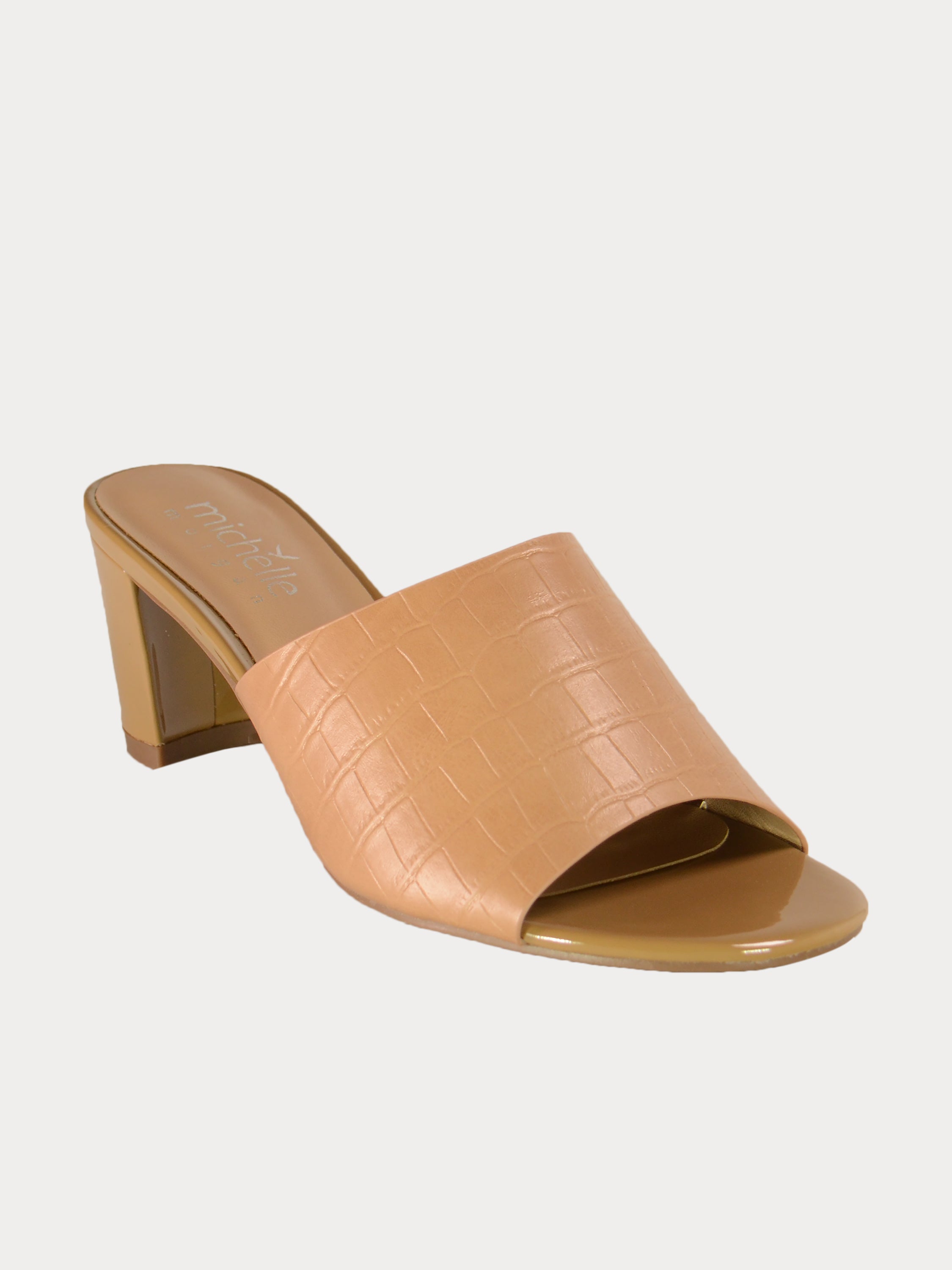 Michelle Morgan 914RJ191 Croco Print Sandals #color_Light Brown