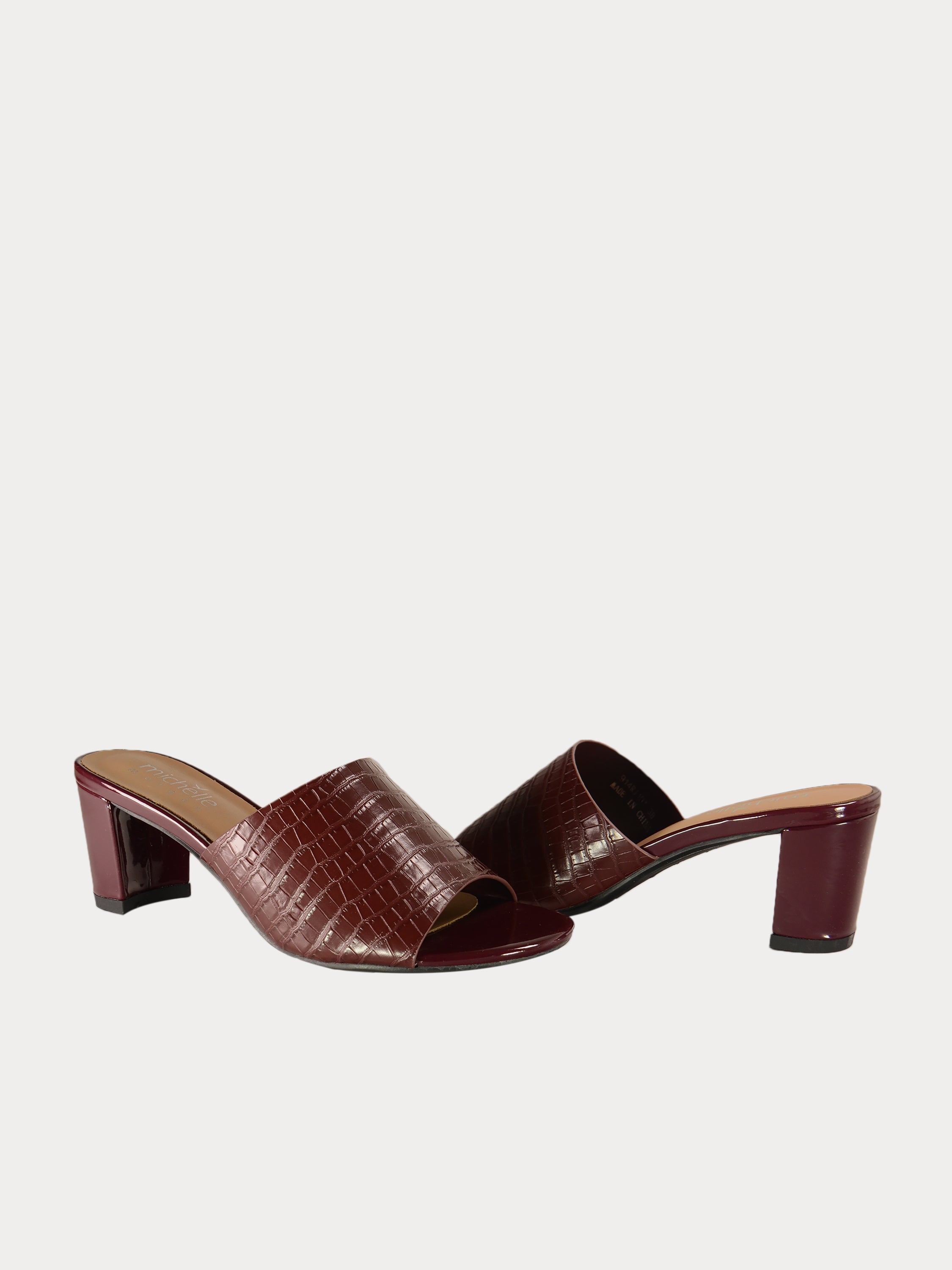 Michelle Morgan 914RJ191 Croco Print Sandals #color_Brown