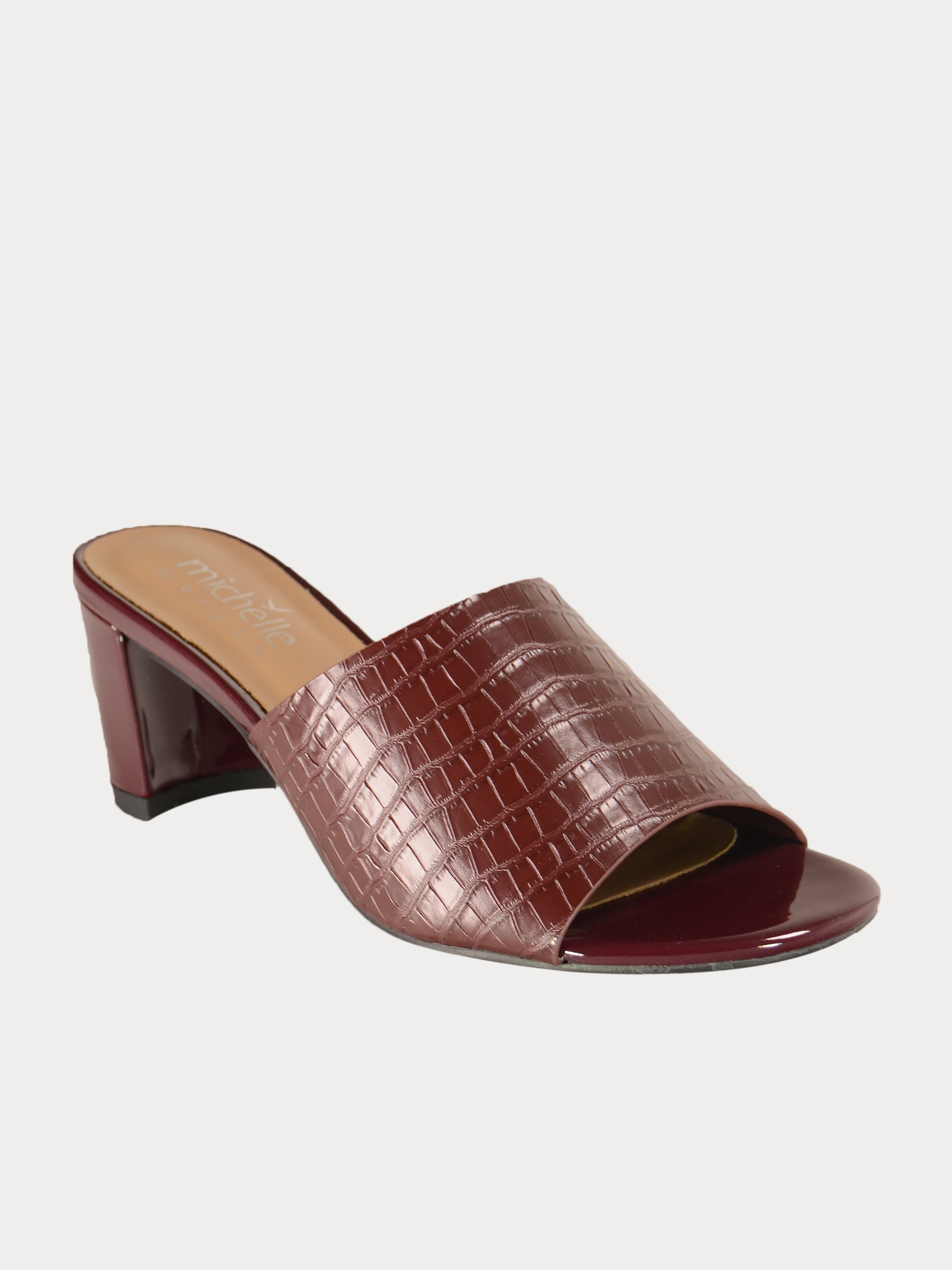 Michelle Morgan 914RJ191 Croco Print Sandals #color_Brown