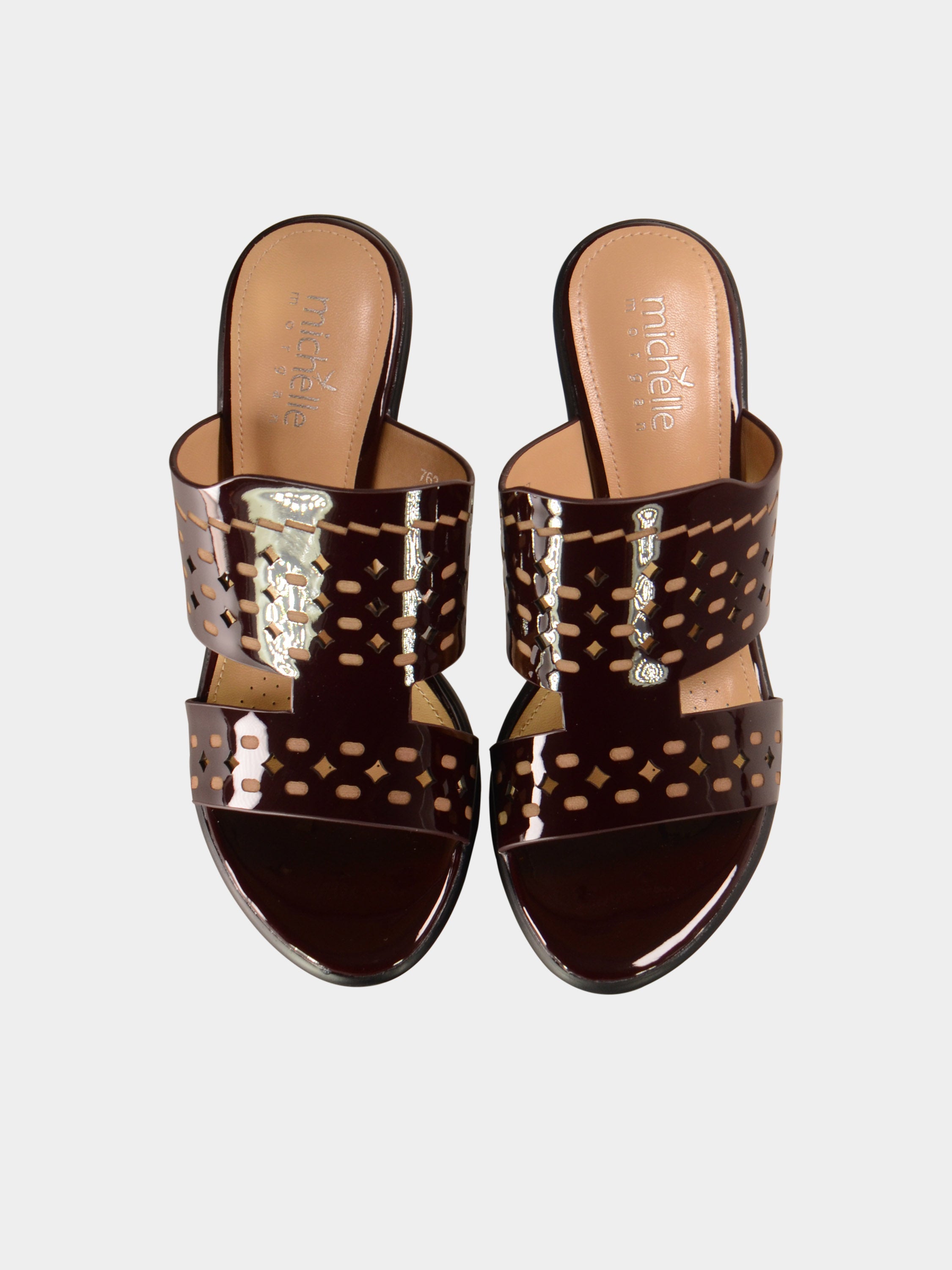 Michelle Morgan 076312 Cut Design Heels #color_Maroon
