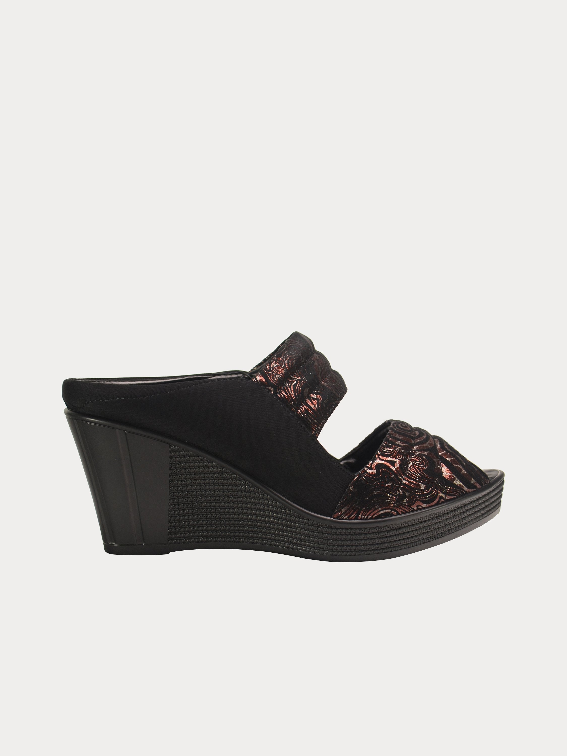 Michelle Morgan 190023 Damask Detailed Wedges #color_Red