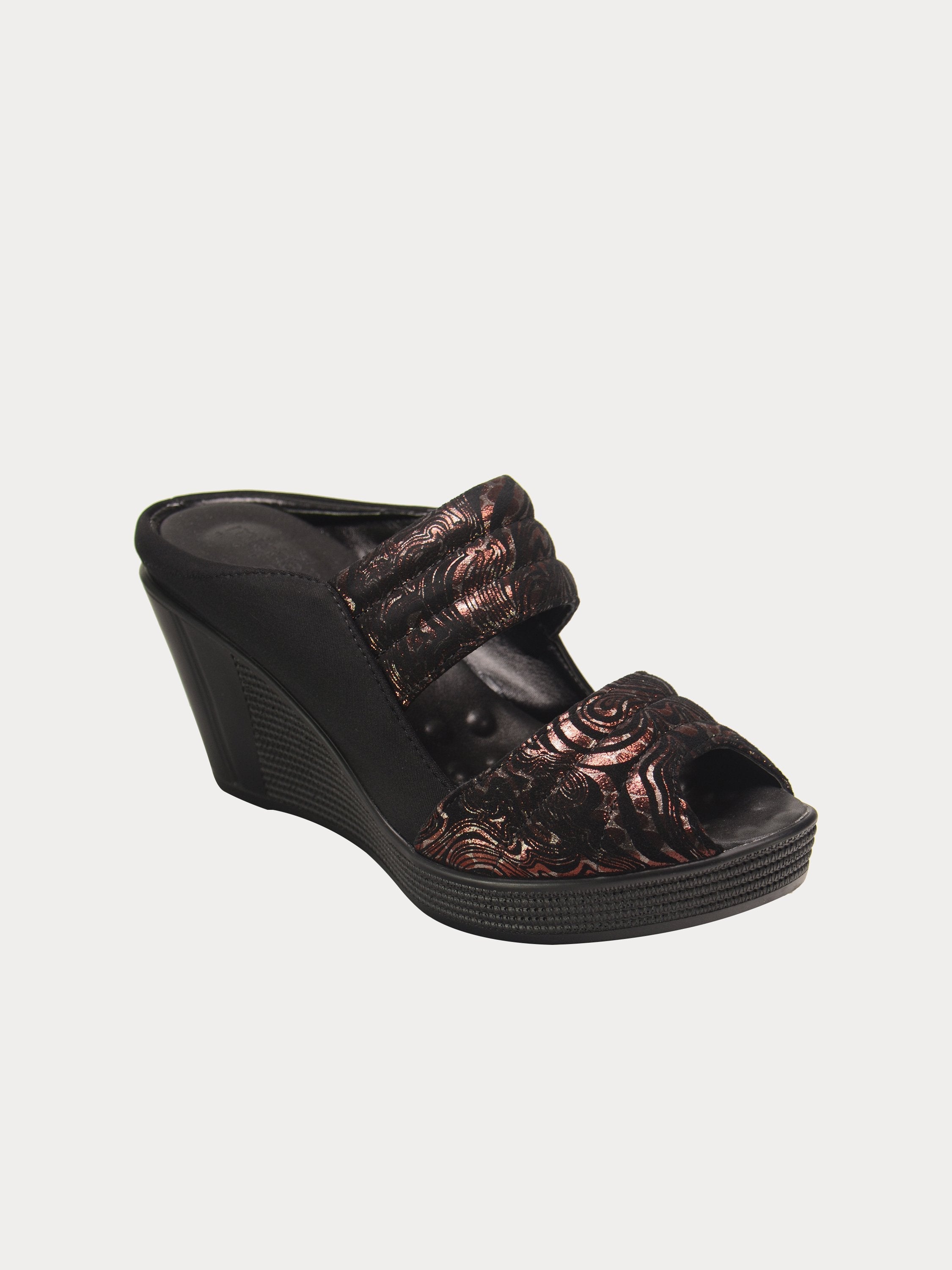Michelle Morgan 190023 Damask Detailed Wedges #color_Red