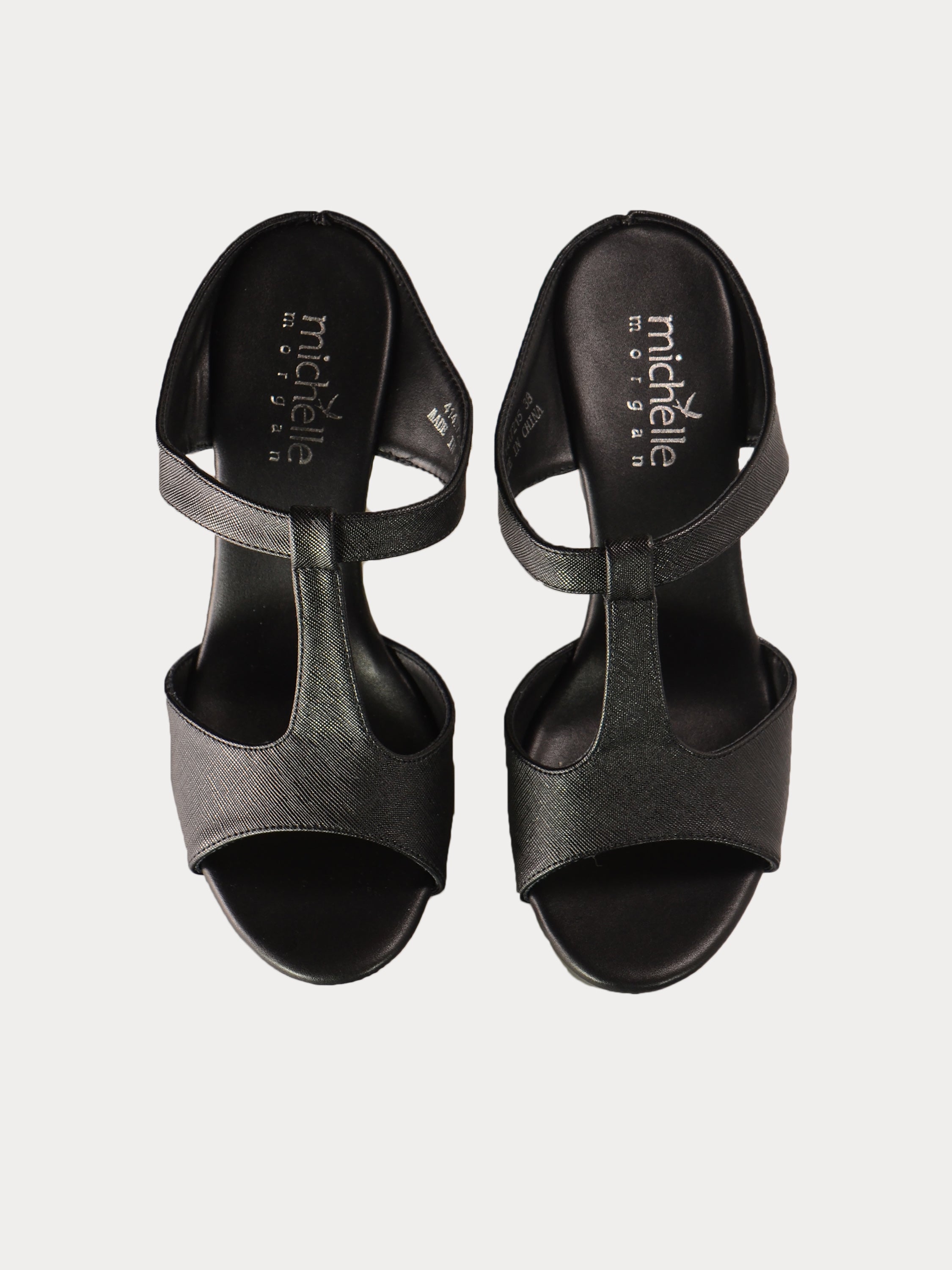 Michelle Morgan 414A7215 Flame Stitch Heeled Sandals #color_Black
