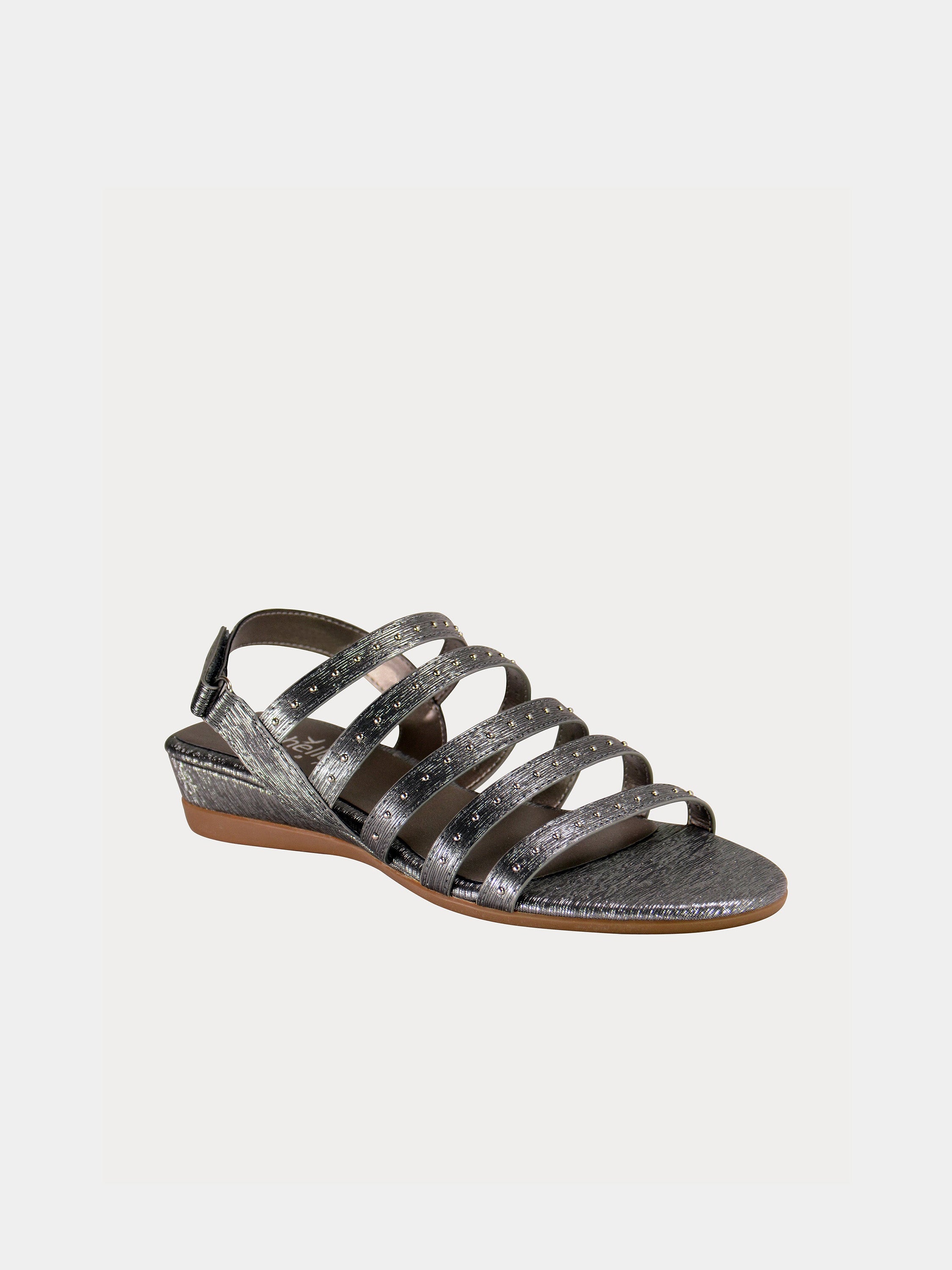 Michelle Morgan 814875 Gladiator Flat Back Strap Sandals #color_Gray