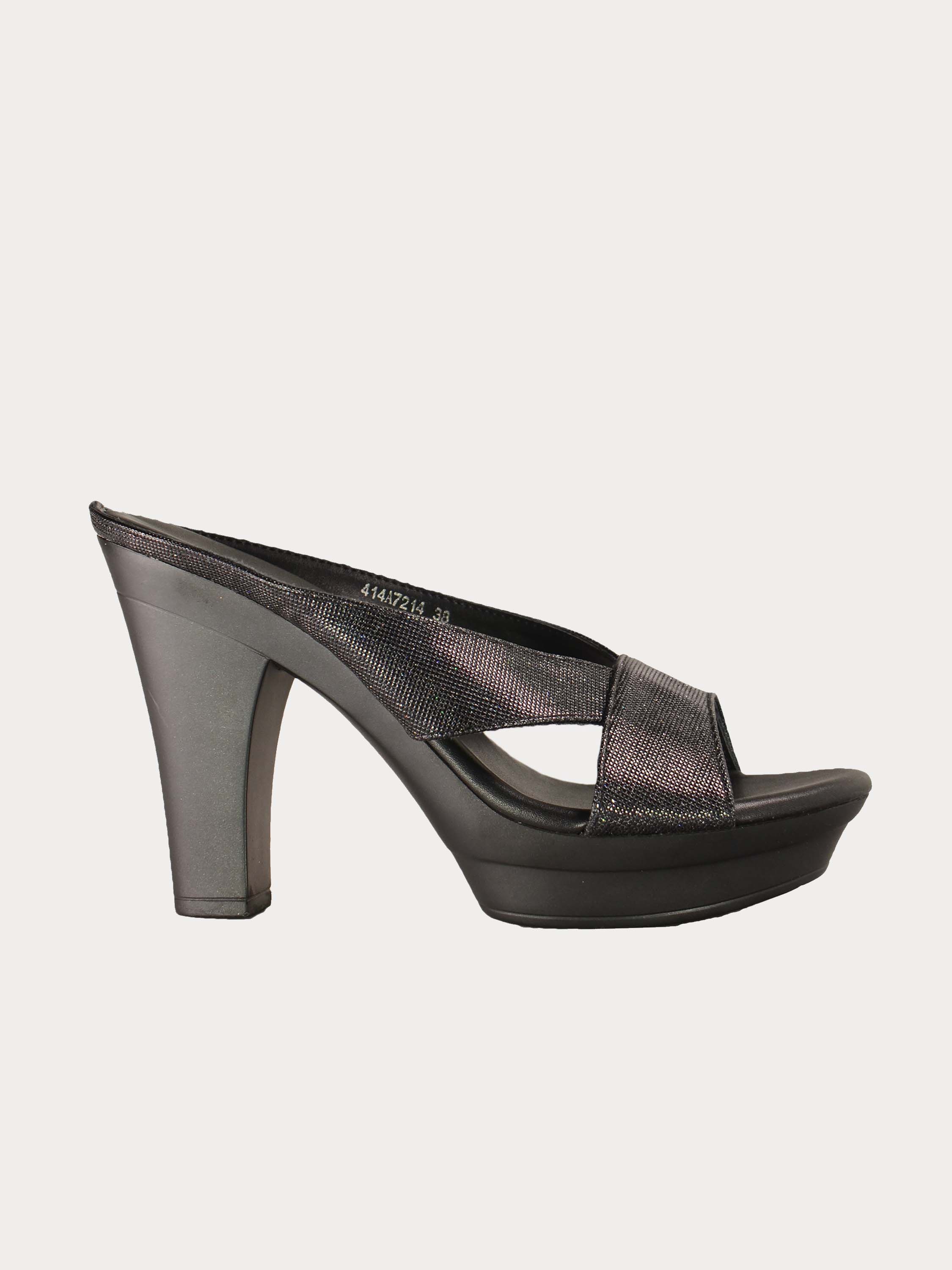 Michelle Morgan 414A7214 Glitzy Heeled Sandals #color_Black