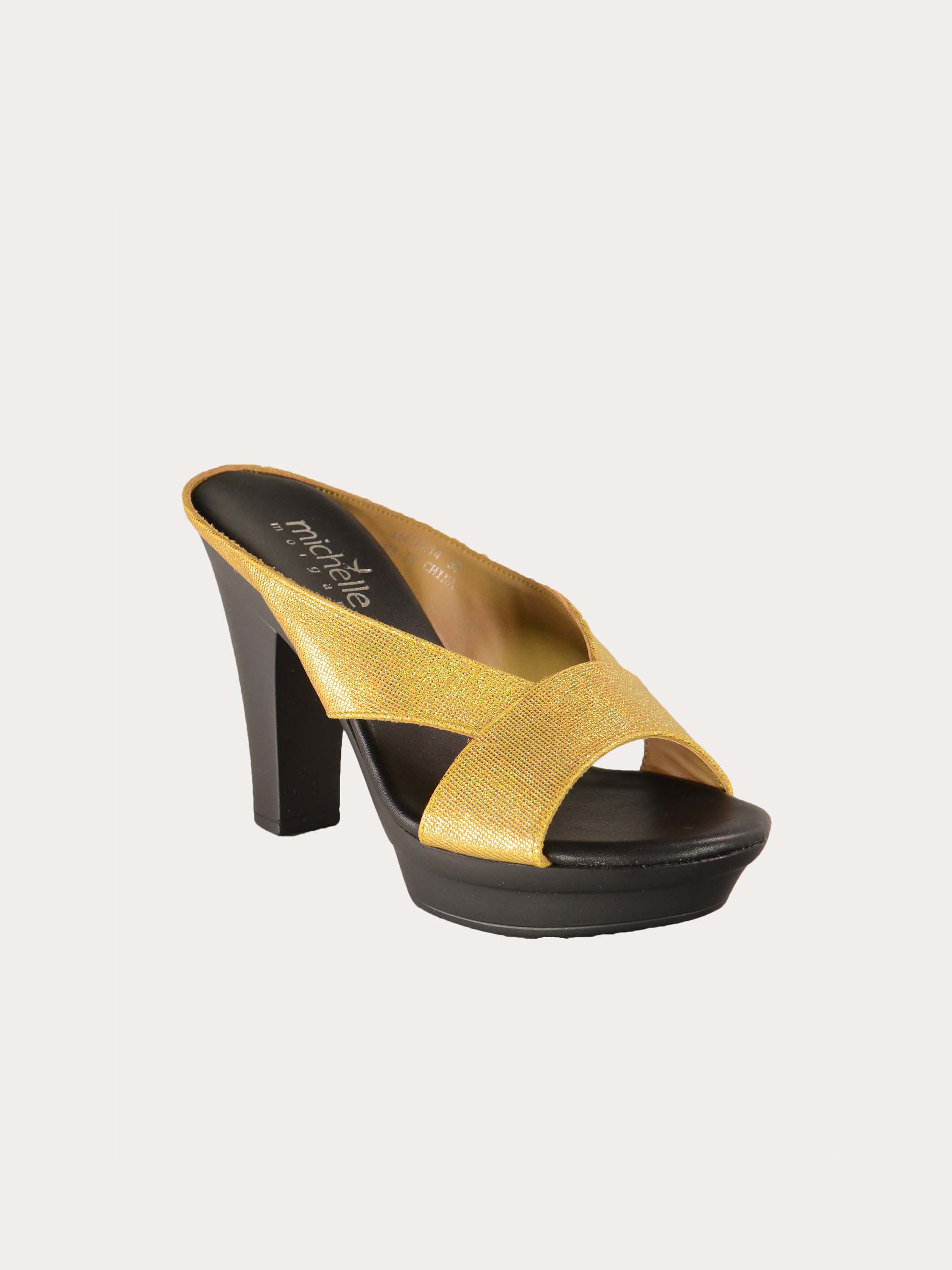 Michelle Morgan 414A7214 Glitzy Heeled Sandals #color_Gold