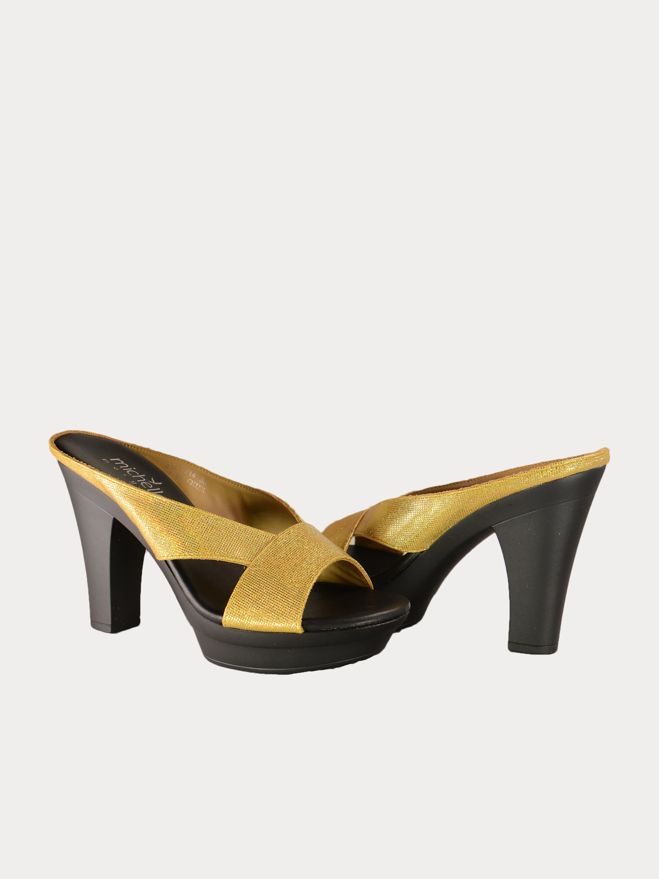 Michelle Morgan 414A7214 Glitzy Heeled Sandals #color_Gold