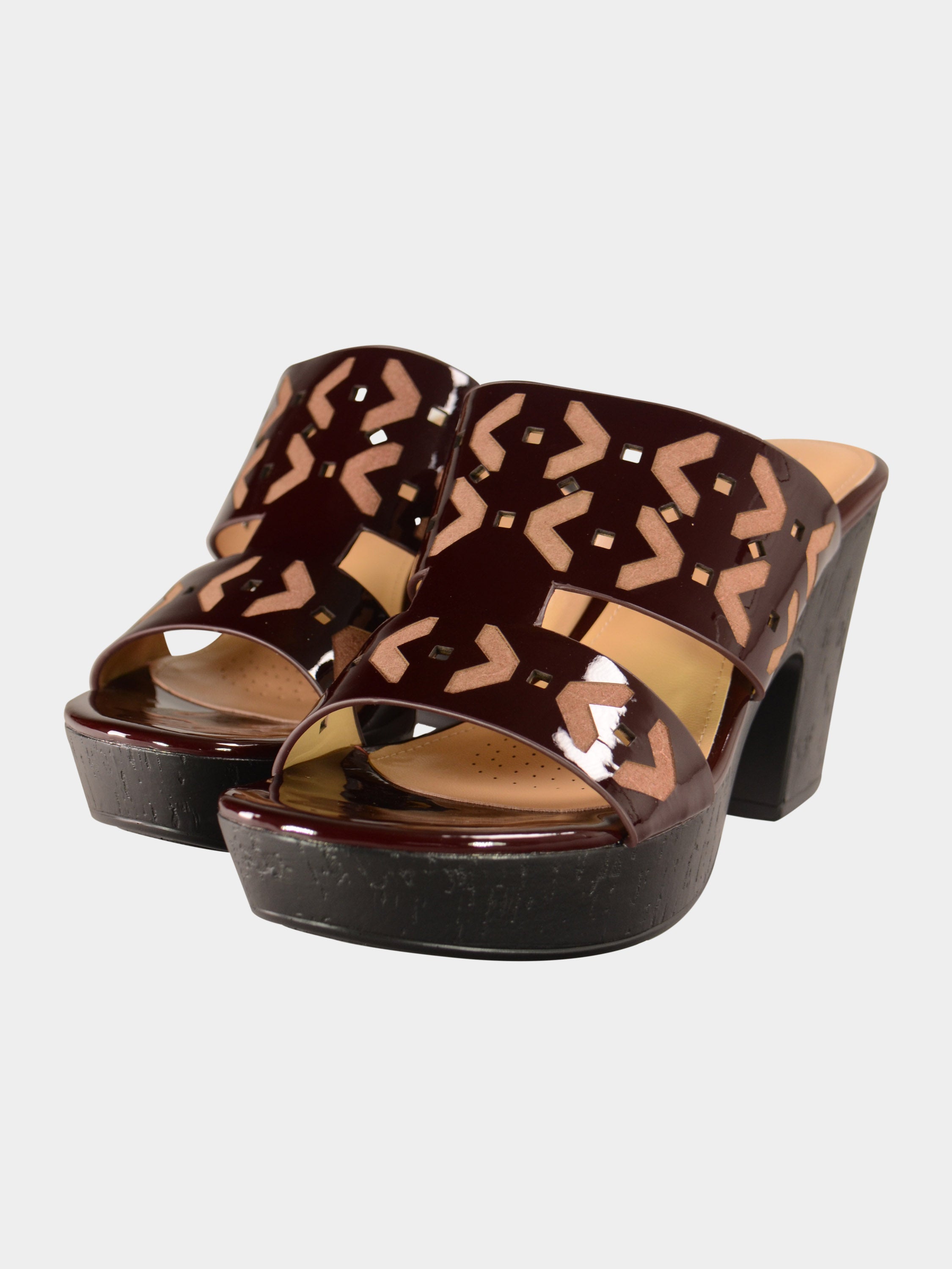 Michelle Morgan 007633 Inverse Pattern Heels #color_Maroon