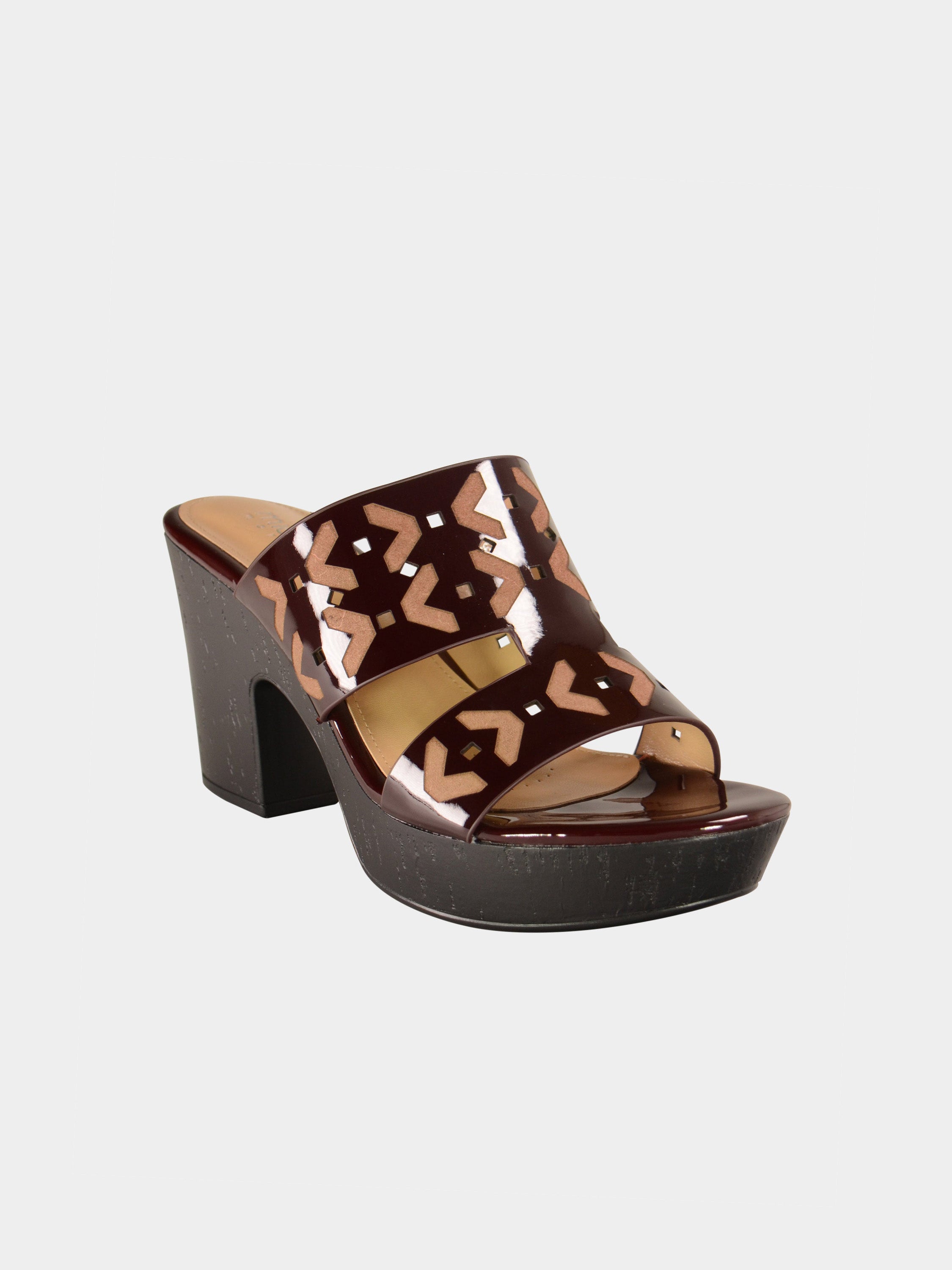 Michelle Morgan 007633 Inverse Pattern Heels #color_Maroon