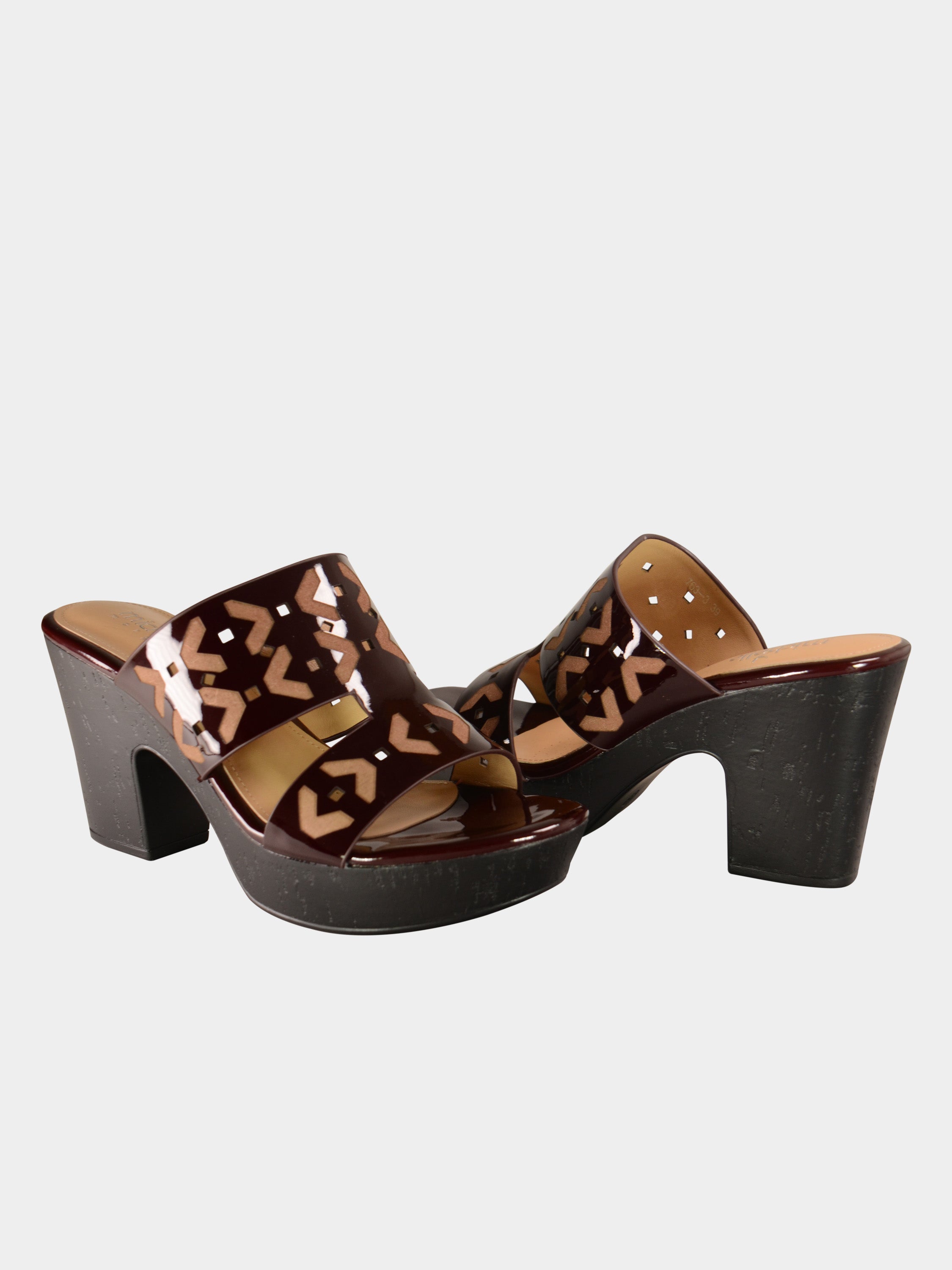Michelle Morgan 007633 Inverse Pattern Heels #color_Maroon