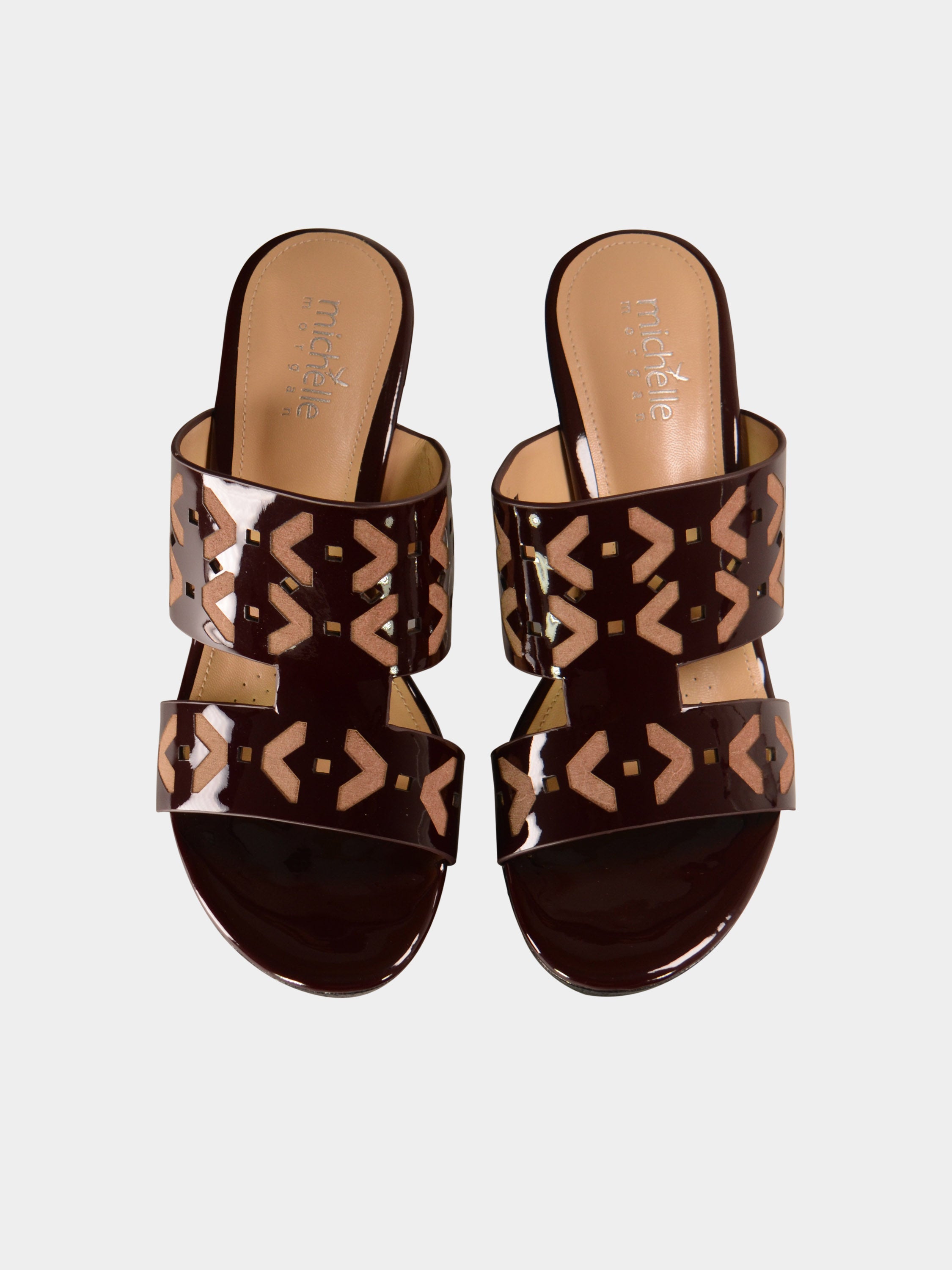 Michelle Morgan 007633 Inverse Pattern Heels #color_Maroon