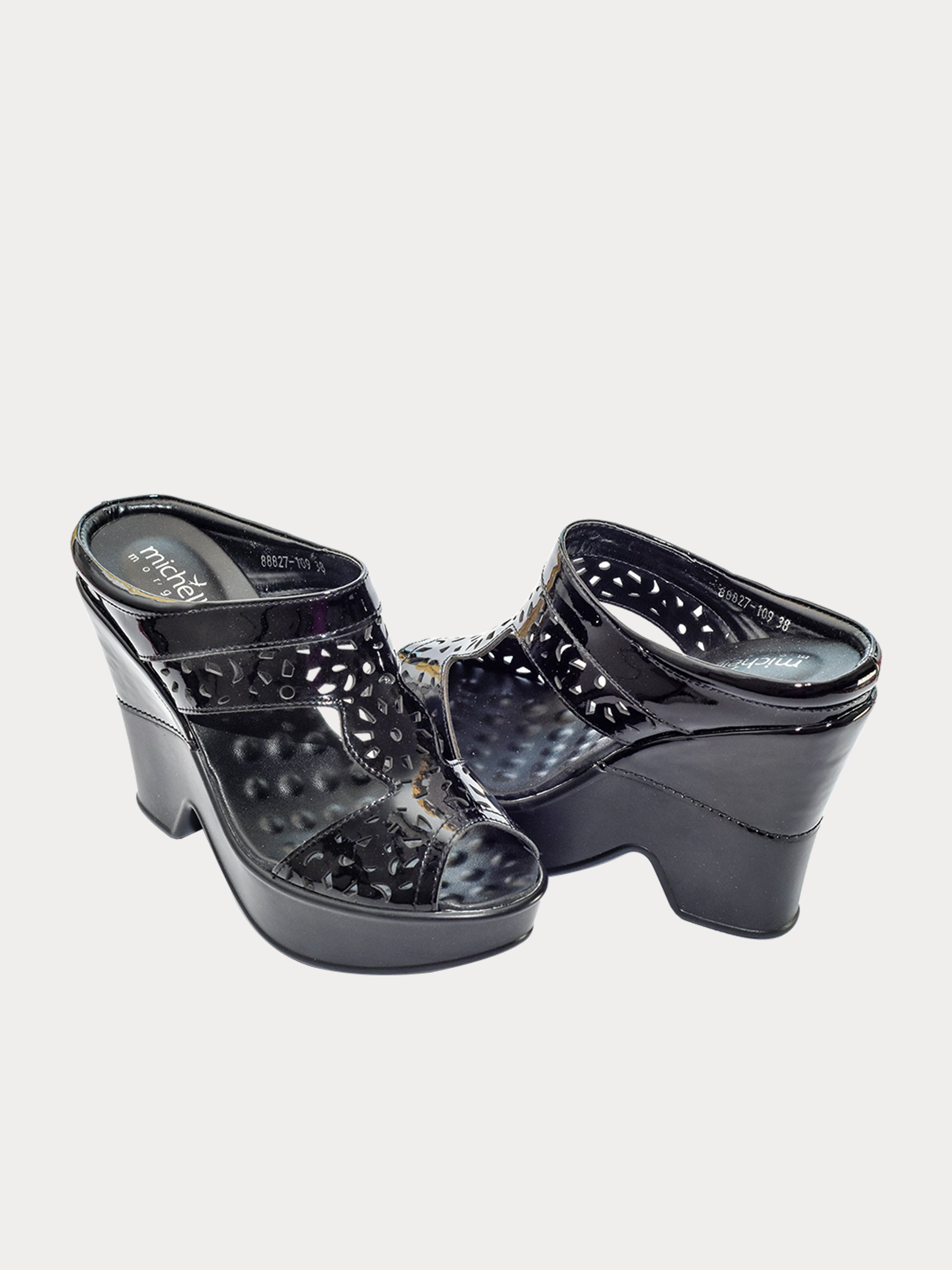 Michelle Morgan 88827109 Massage Insole Heel Sandals #color_Black