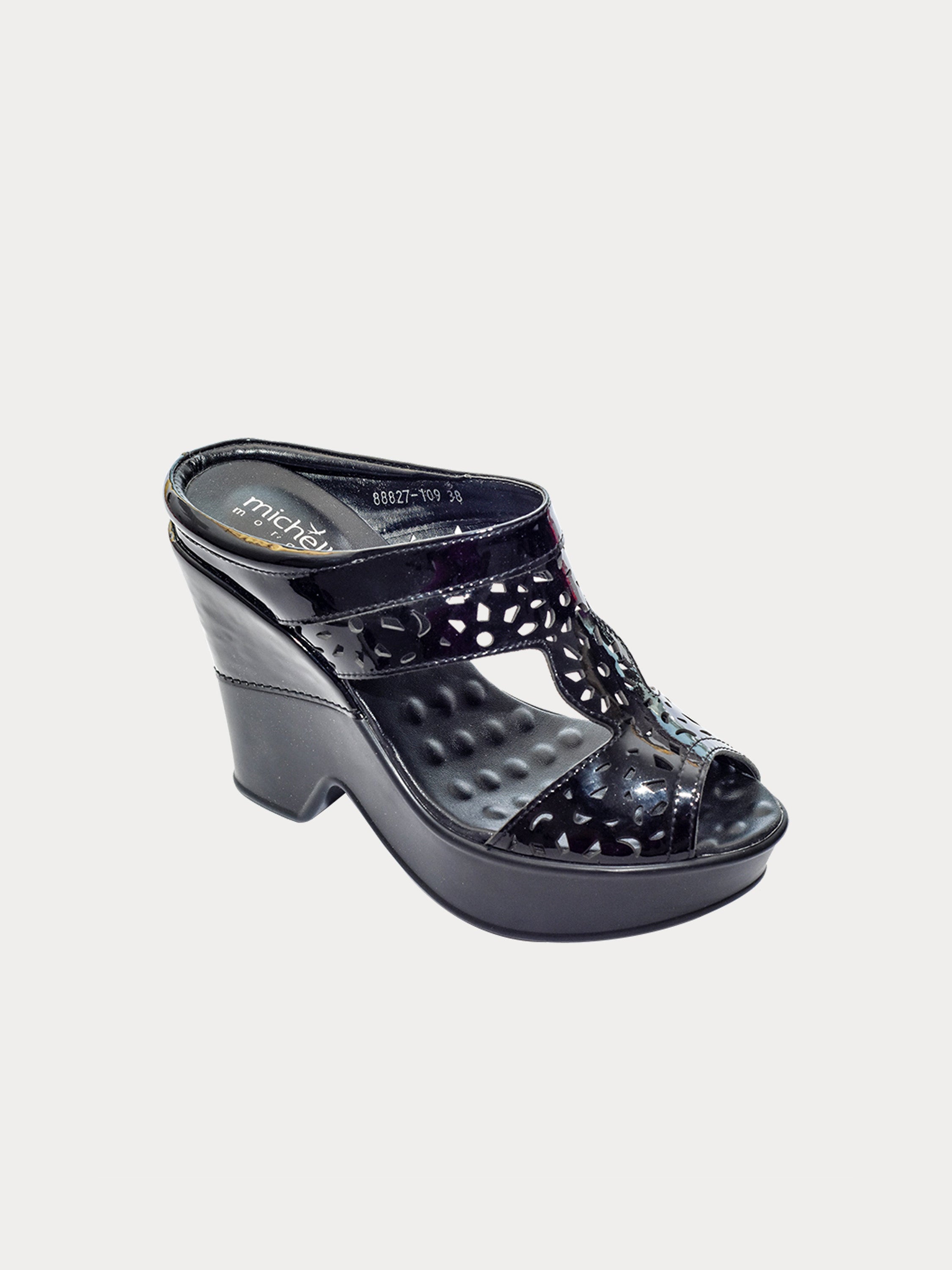 Michelle Morgan 88827109 Massage Insole Heel Sandals #color_Black