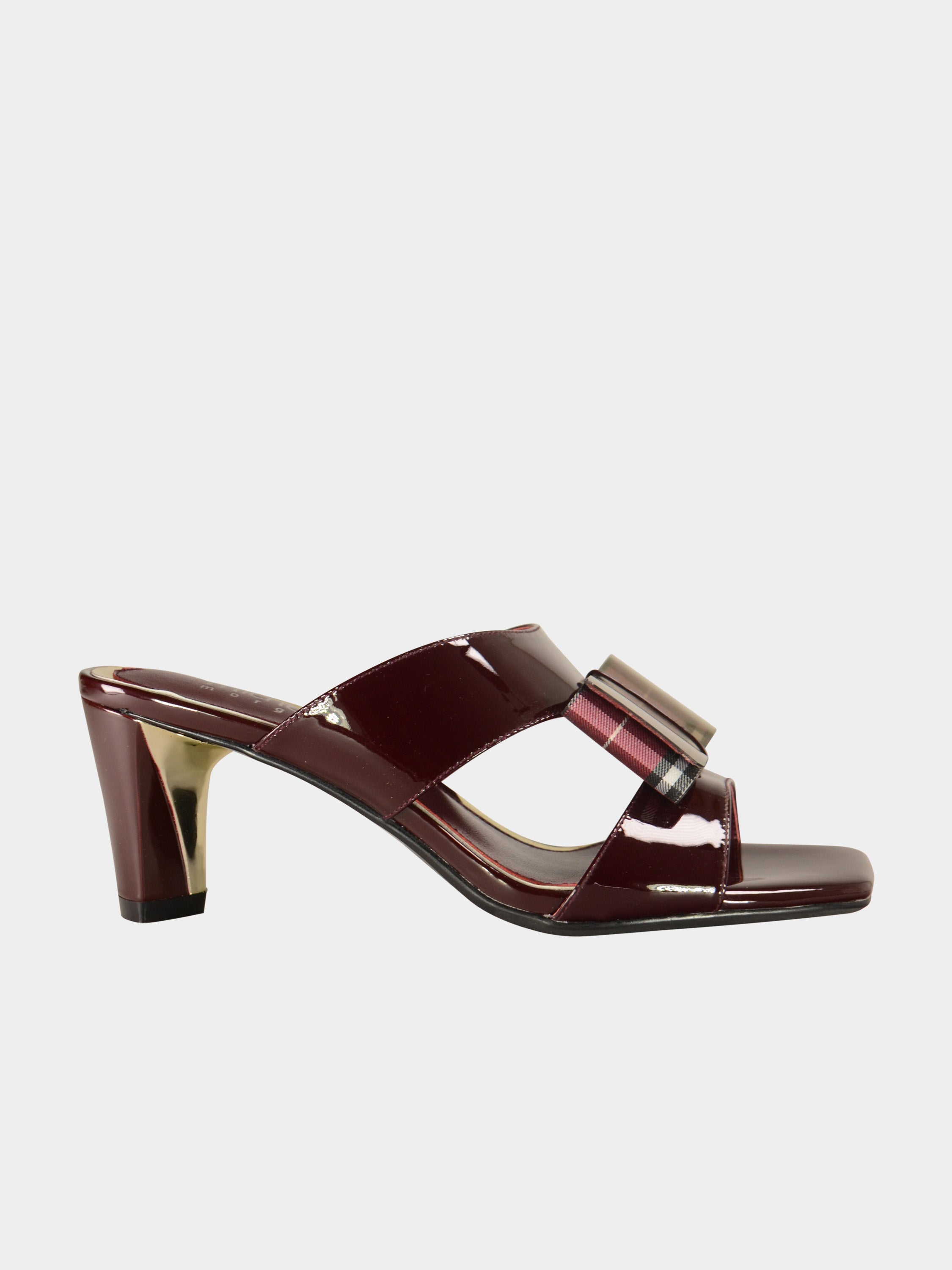 Michelle Morgan 908-01 Plaid Bow Heeled Sandals #color_brown