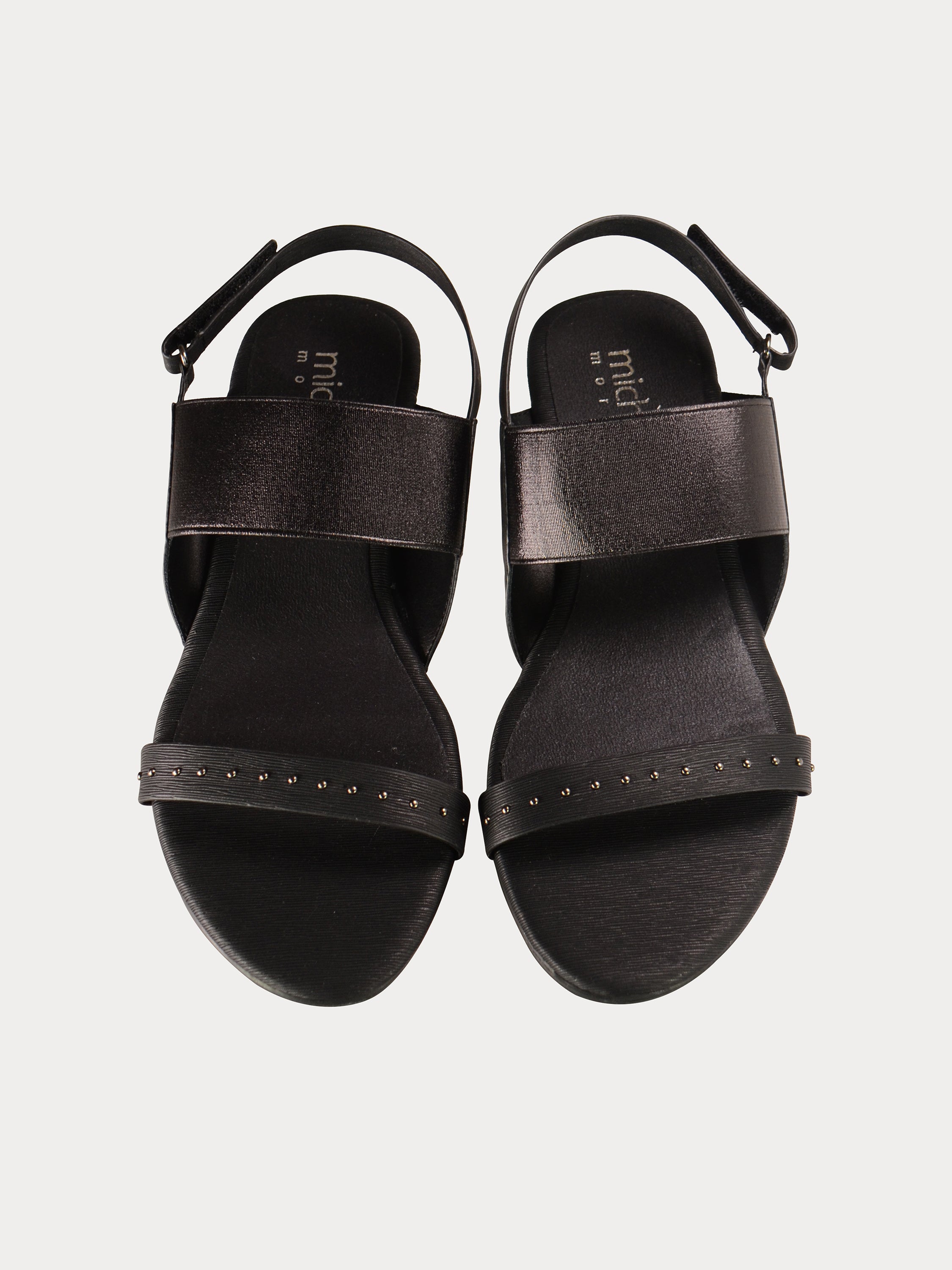 Michelle Morgan 814878 Shiny Back Strap Sandals #color_Black