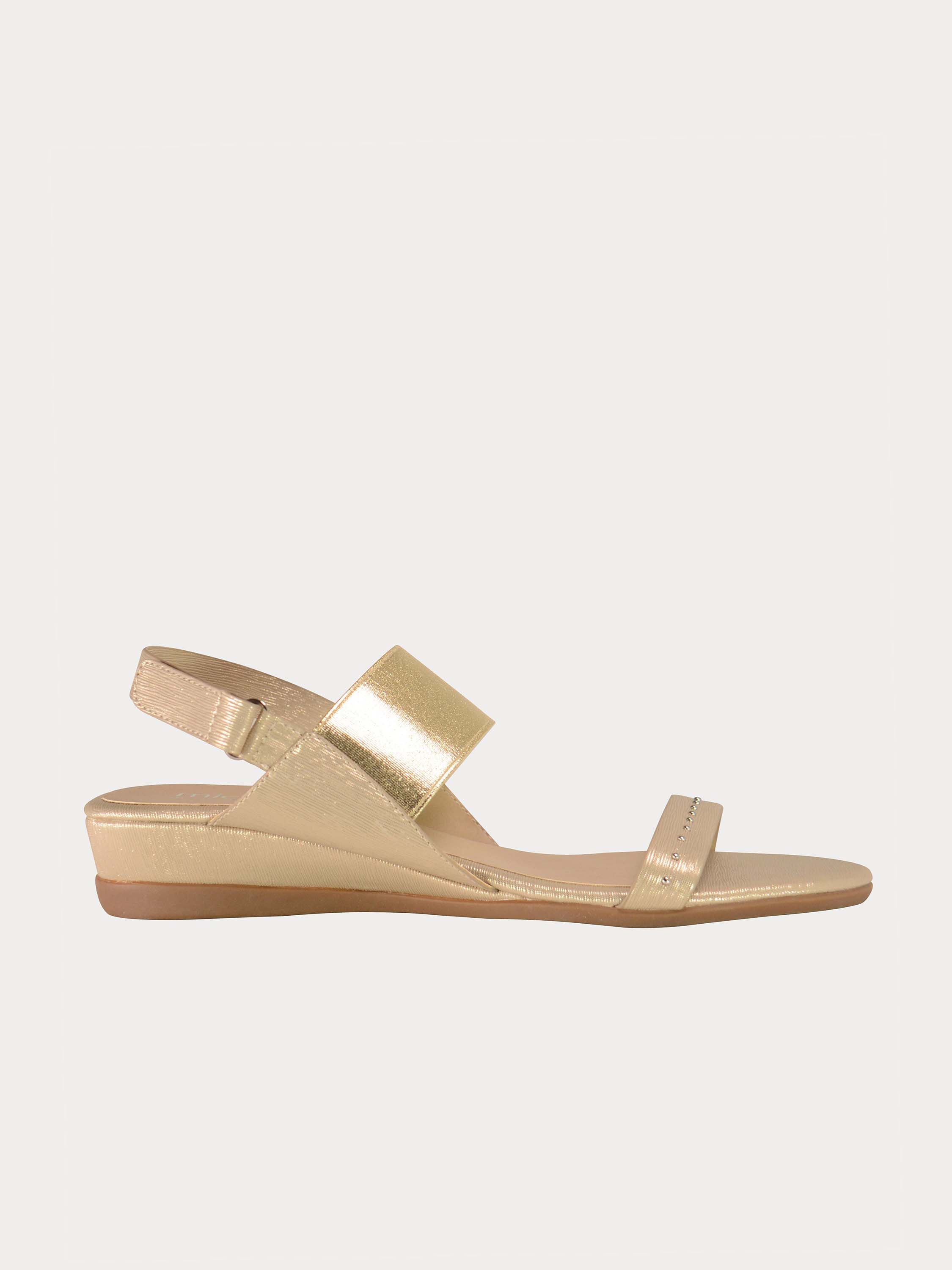 Michelle Morgan 814878 Shiny Back Strap Sandals #color_Gold