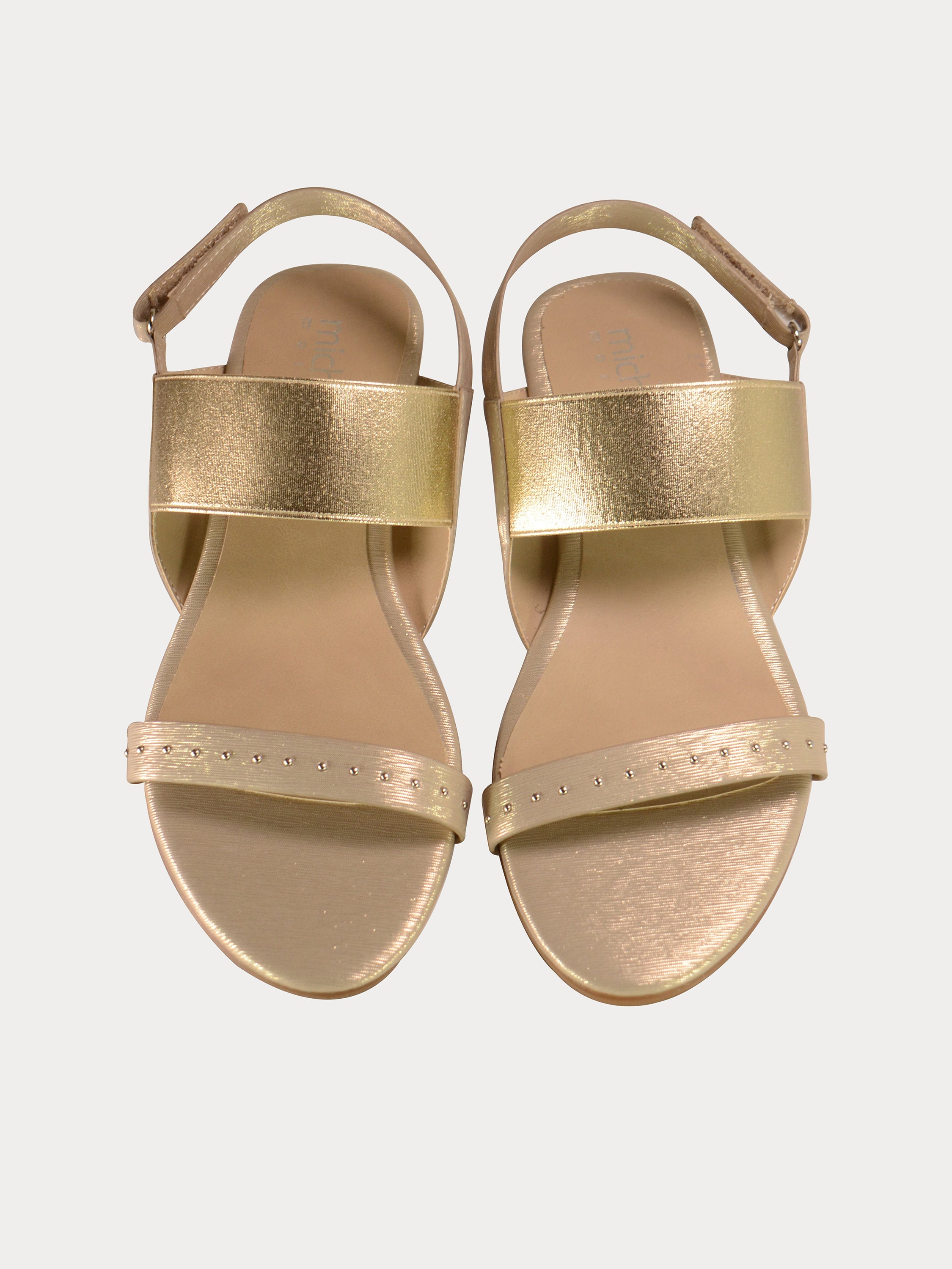 Michelle Morgan 814878 Shiny Back Strap Sandals #color_Gold