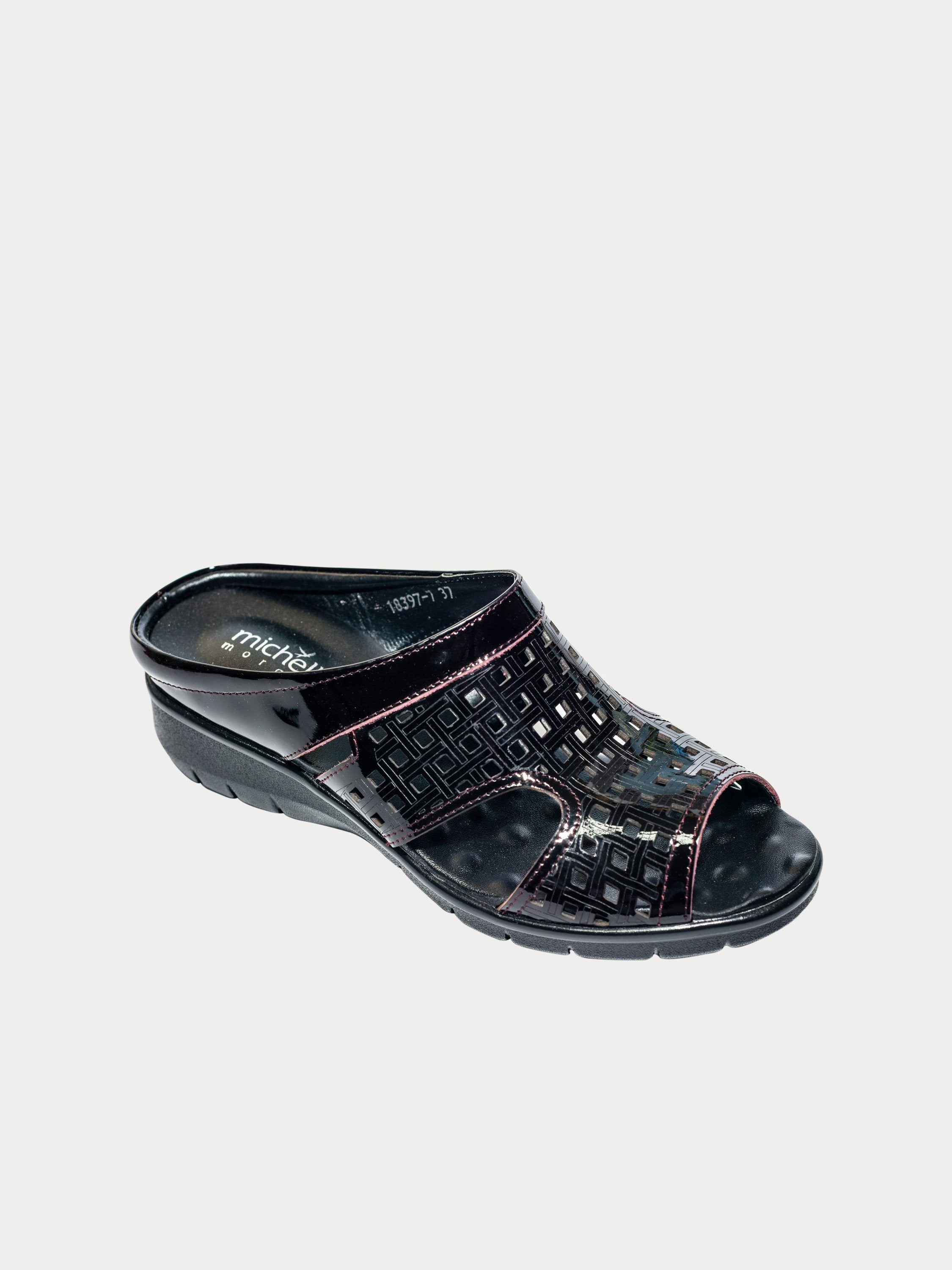 Michelle Morgan 1839770 Square Cut Slider Sandals #color_Maroon