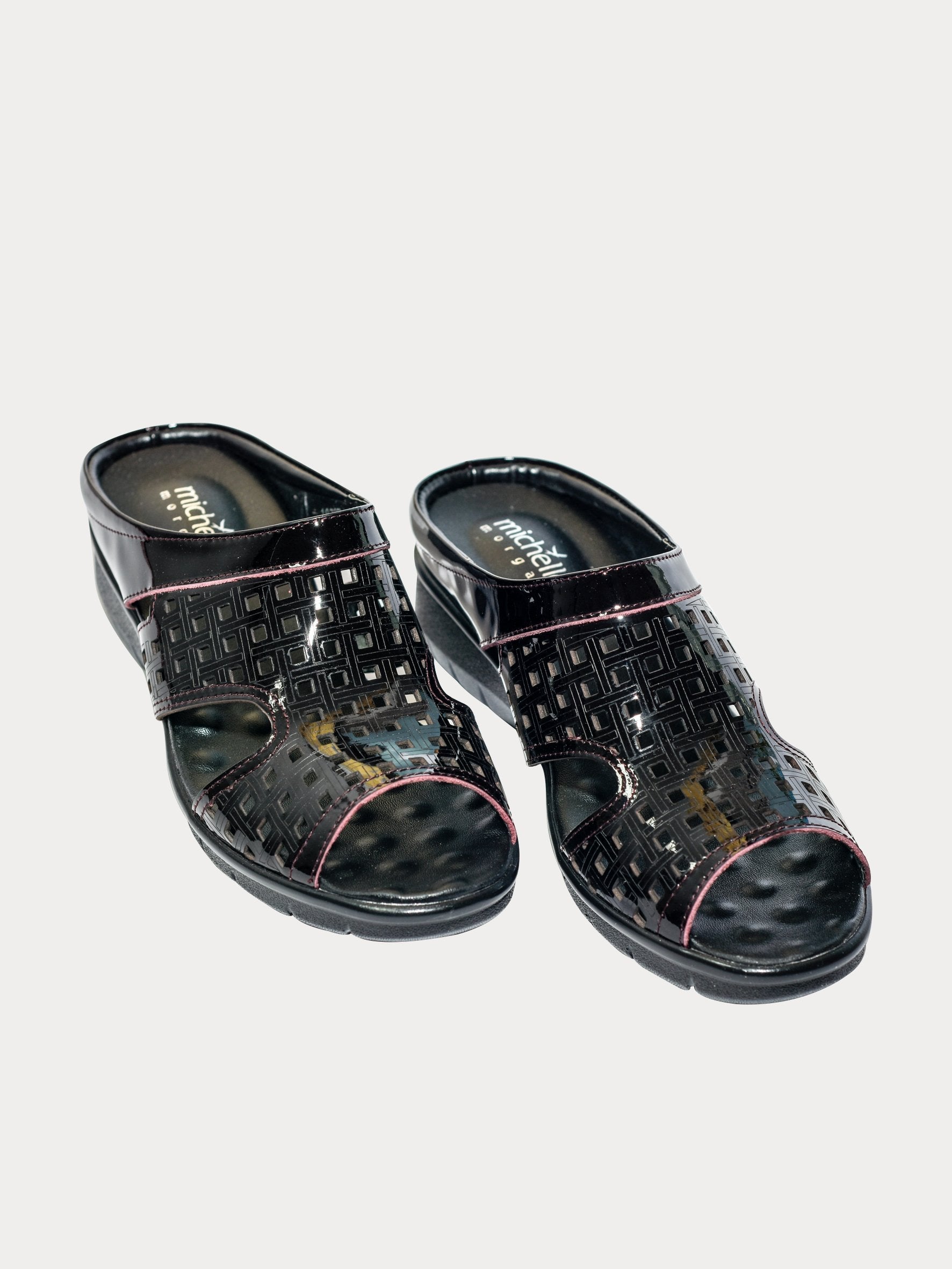 Michelle Morgan 1839770 Square Cut Slider Sandals #color_Maroon