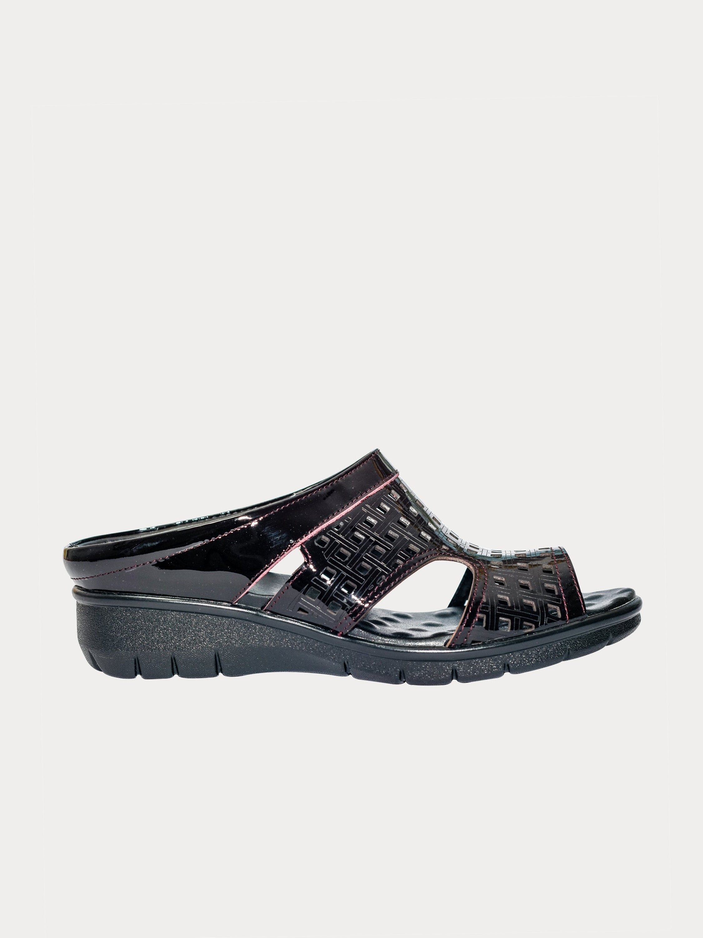Michelle Morgan 1839770 Square Cut Slider Sandals #color_Maroon