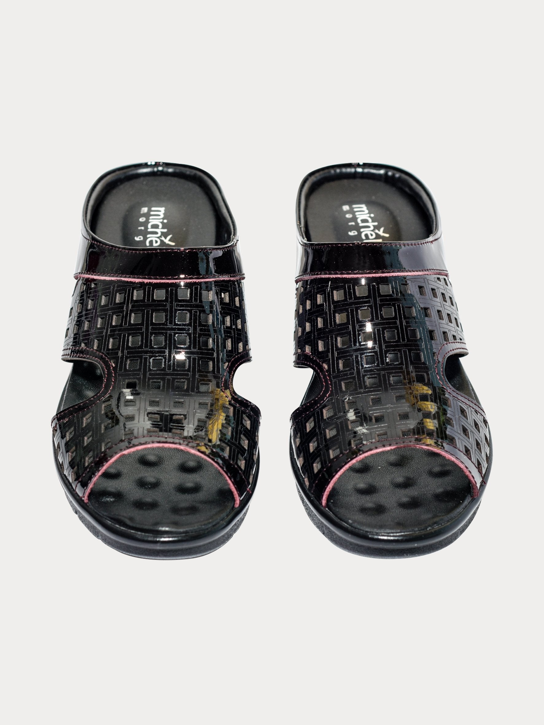 Michelle Morgan 1839770 Square Cut Slider Sandals #color_Maroon