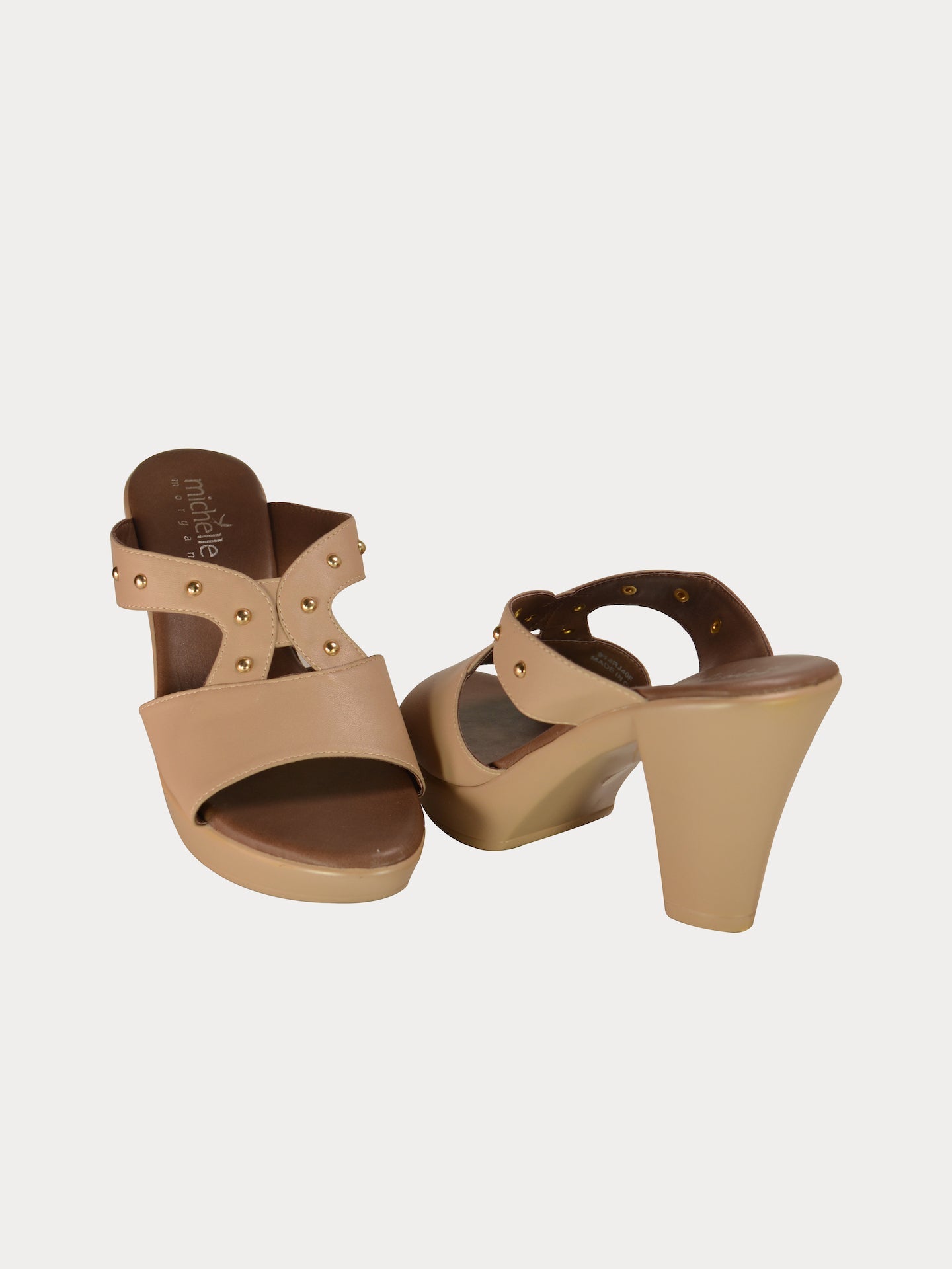Michelle Morgan 914RJ40F Women's Heeled Sandals #color_Beige