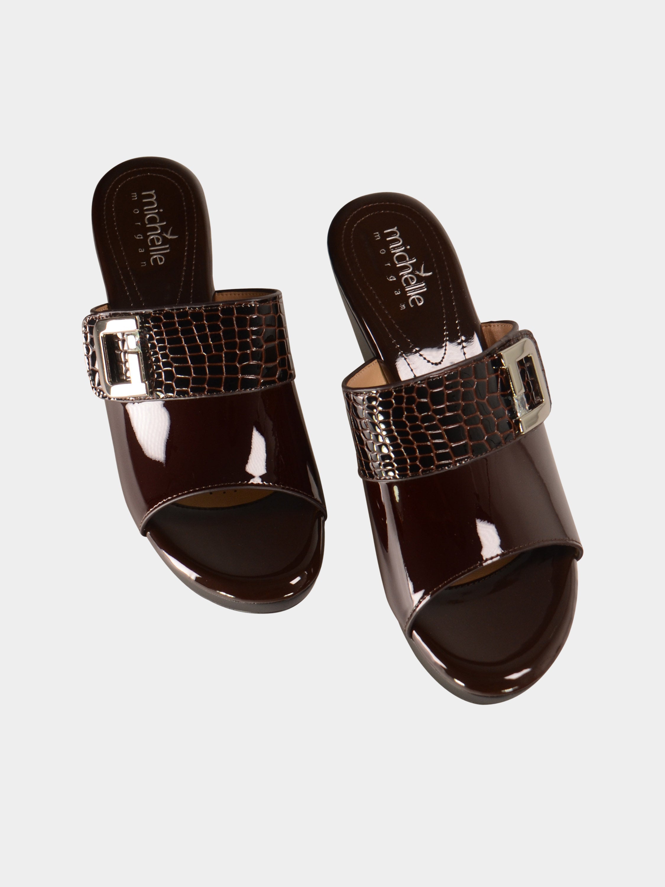 Michelle Morgan 078-2 Women's Heeled Sandals #color_Brown
