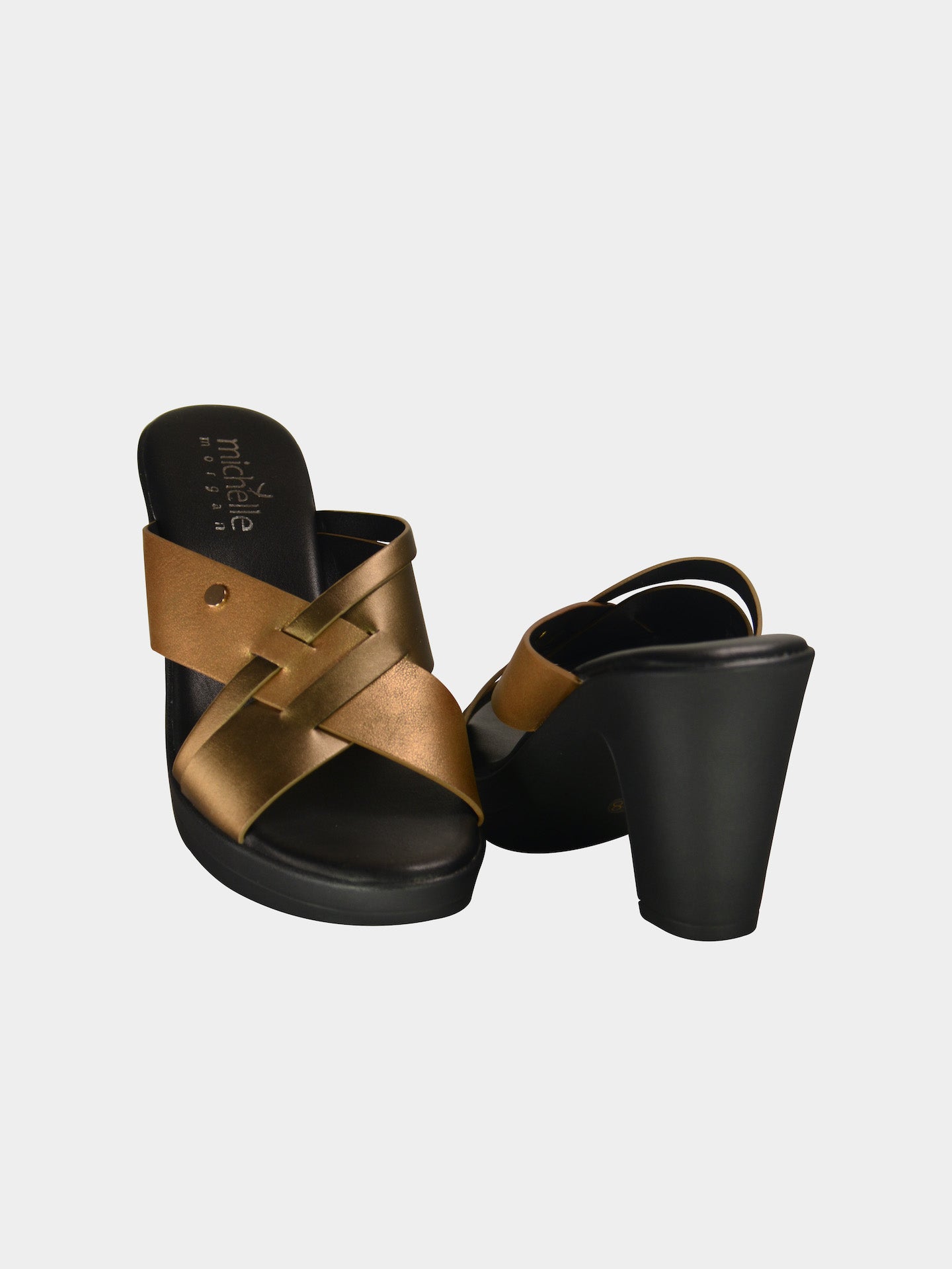 Michelle Morgan 914RJ625 Women's Heeled Sandals #color_Gold