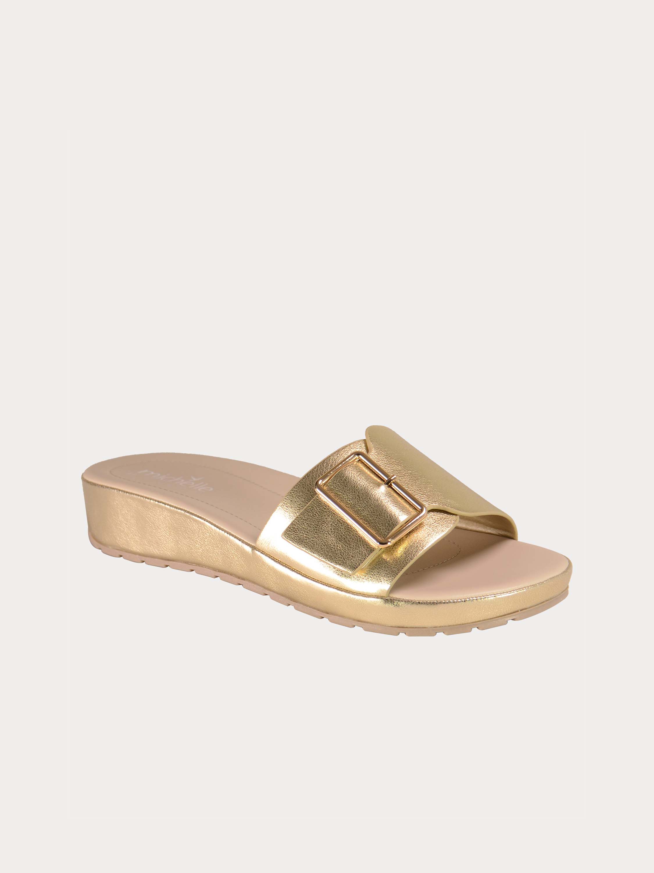 Michelle Morgan 814050 Women's Slider Sandals #color_Gold
