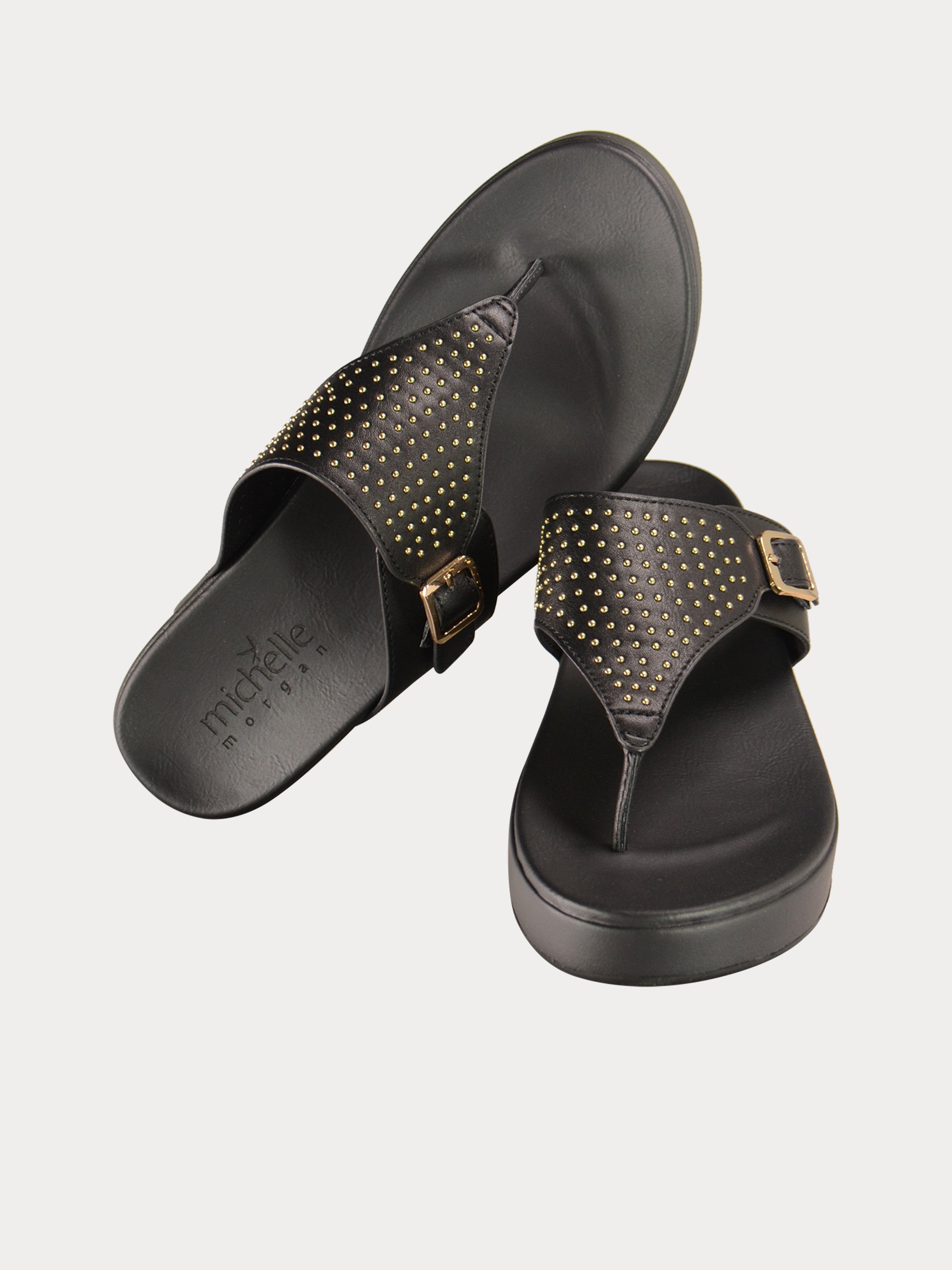 Michelle Morgan 714879 Women's Slider Sandals #color_Black