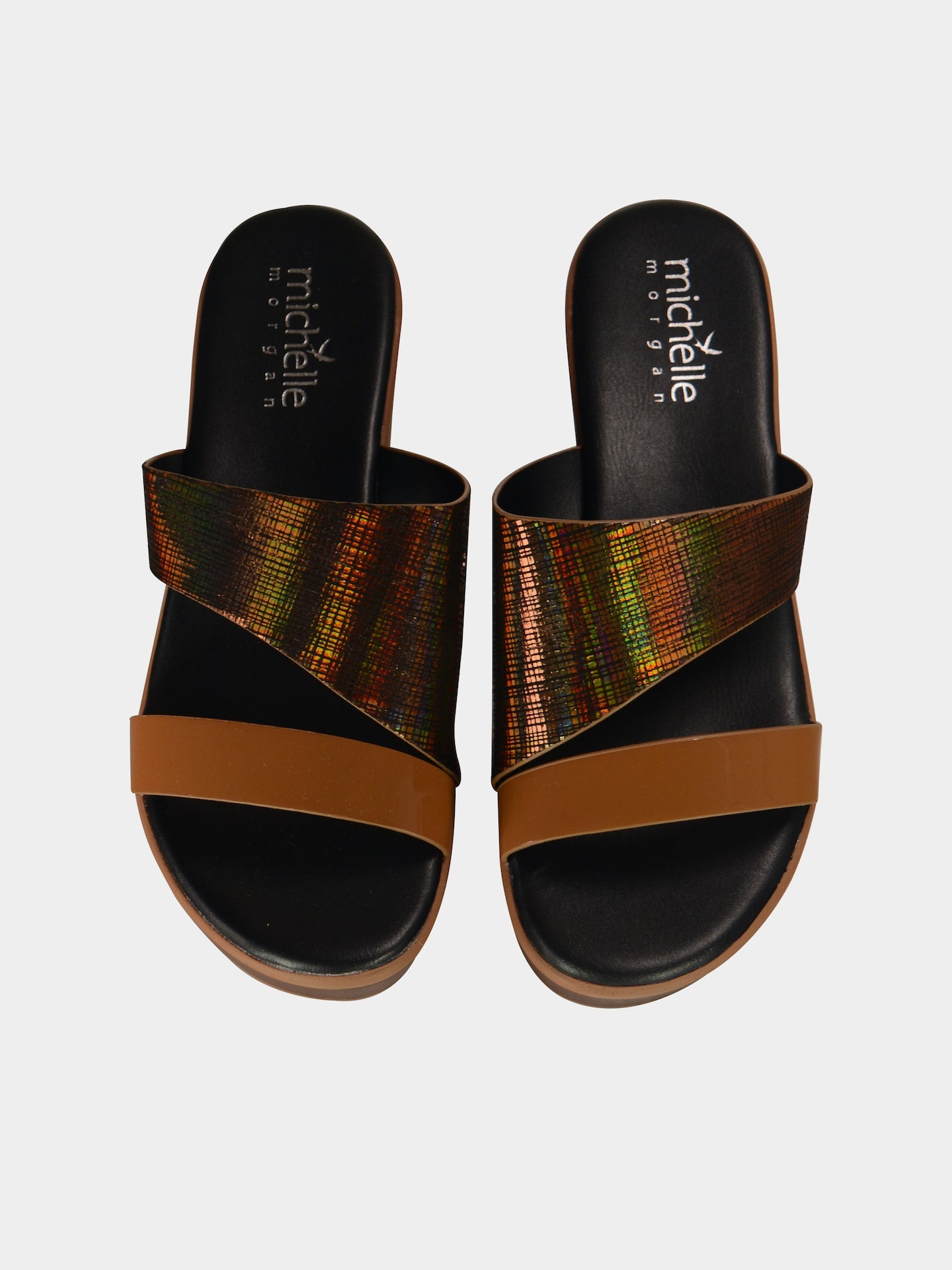 Michelle Morgan 914RJ28B Women's Wedge Sandals #color_Brown
