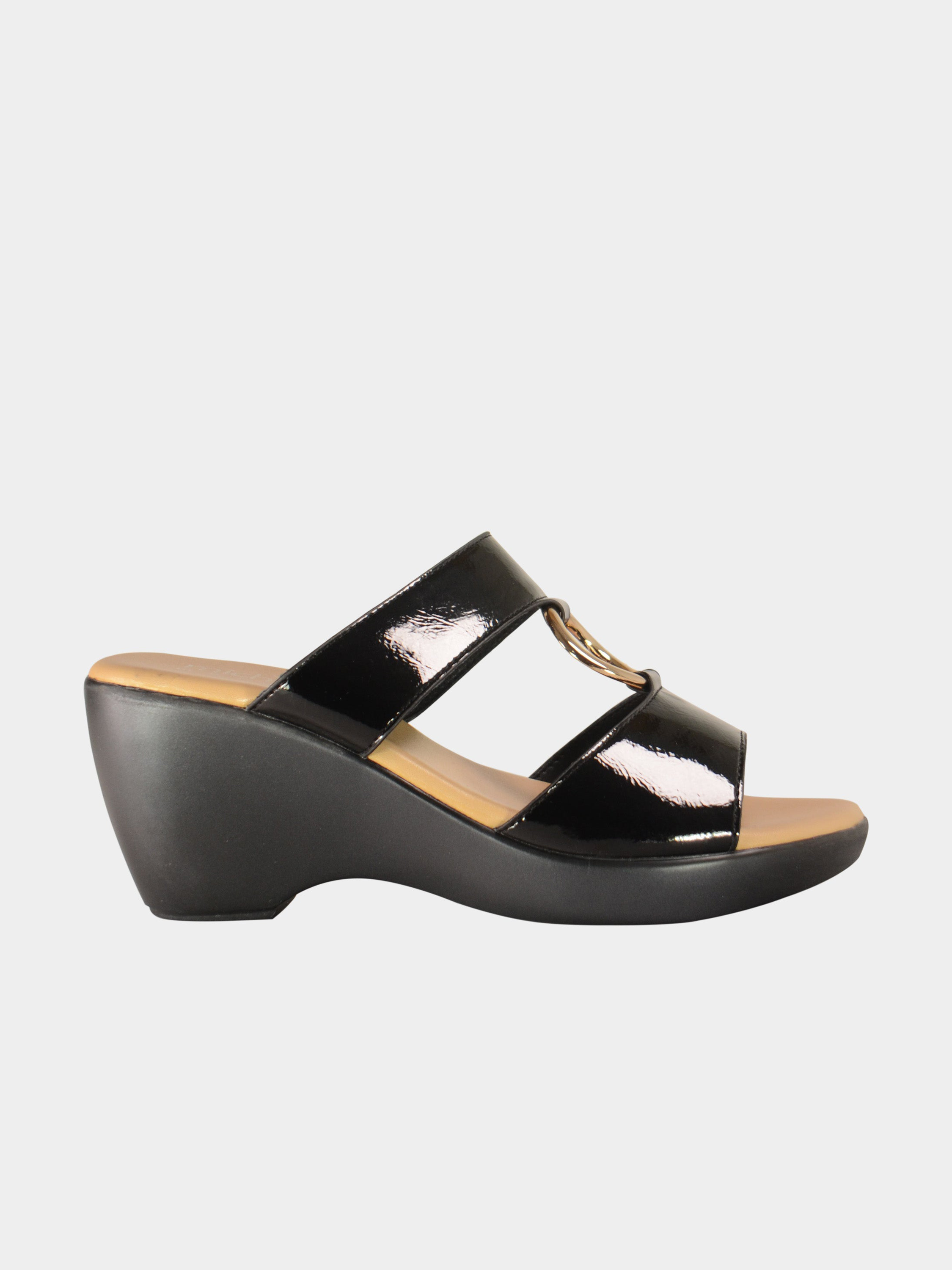 Michelle Morgan 814156 Women's Wedge Sandals #color_Black