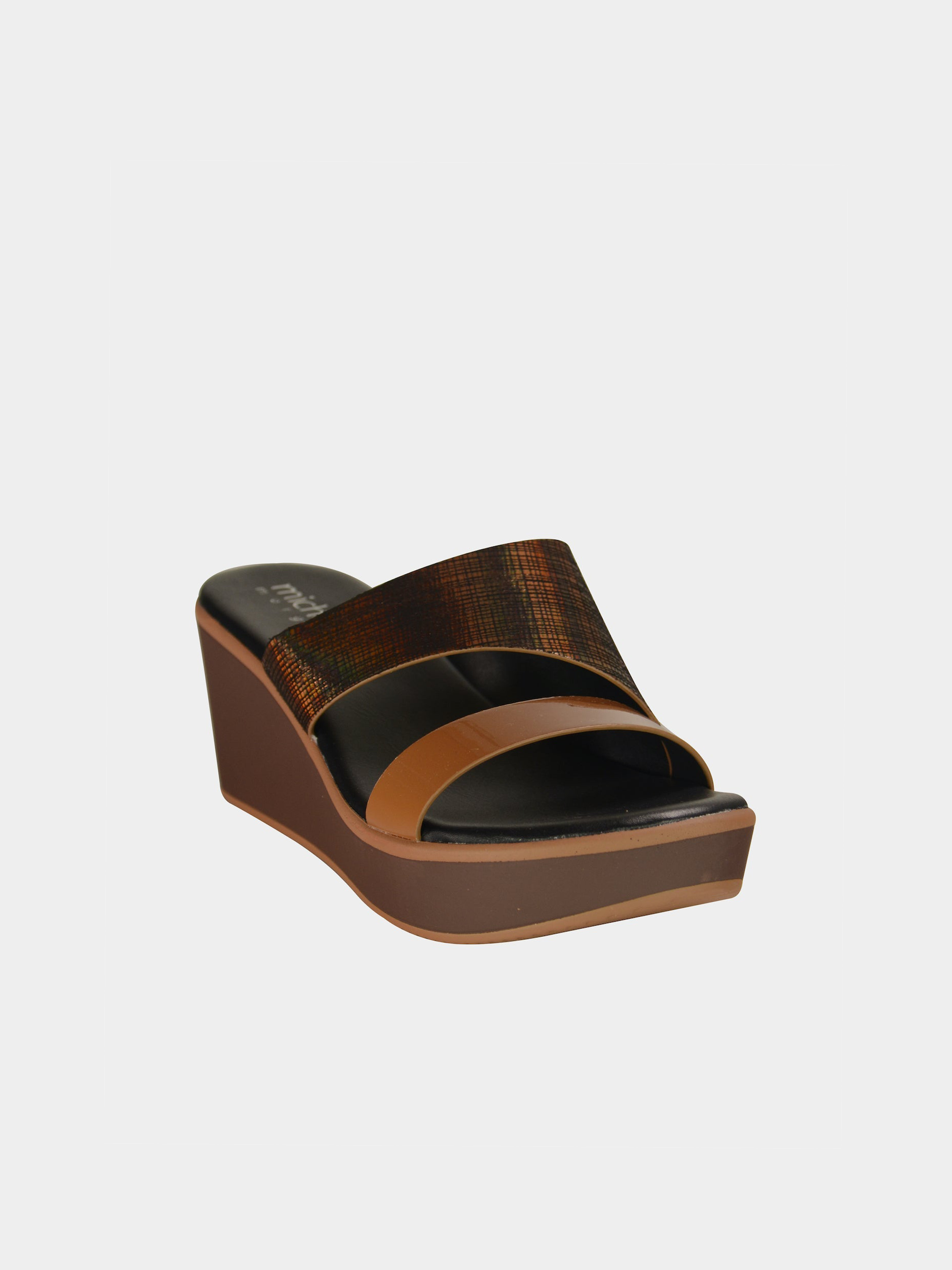 Michelle Morgan 914RJ28B Women's Wedge Sandals #color_Brown