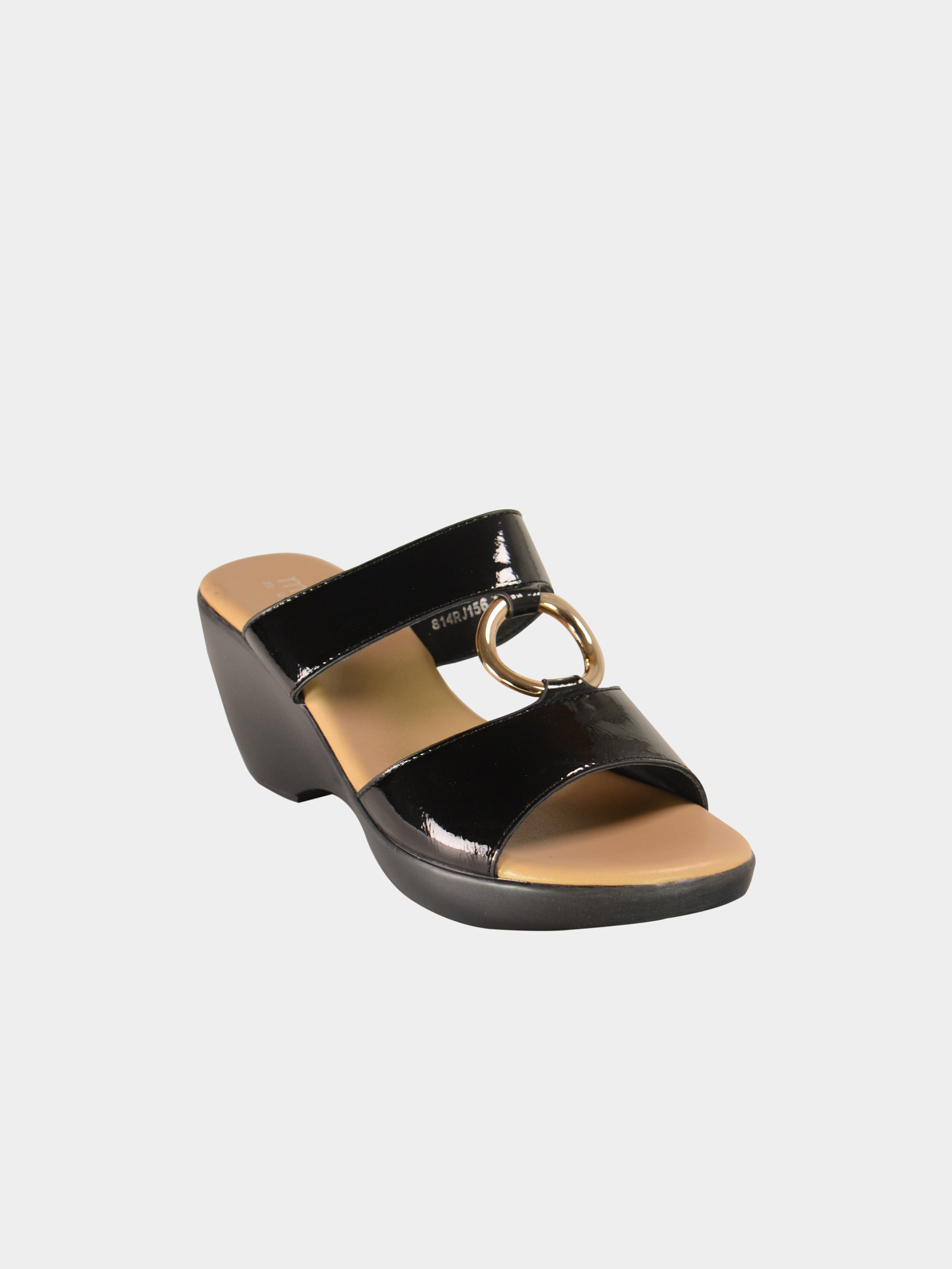 Michelle Morgan 814156 Women's Wedge Sandals #color_Black