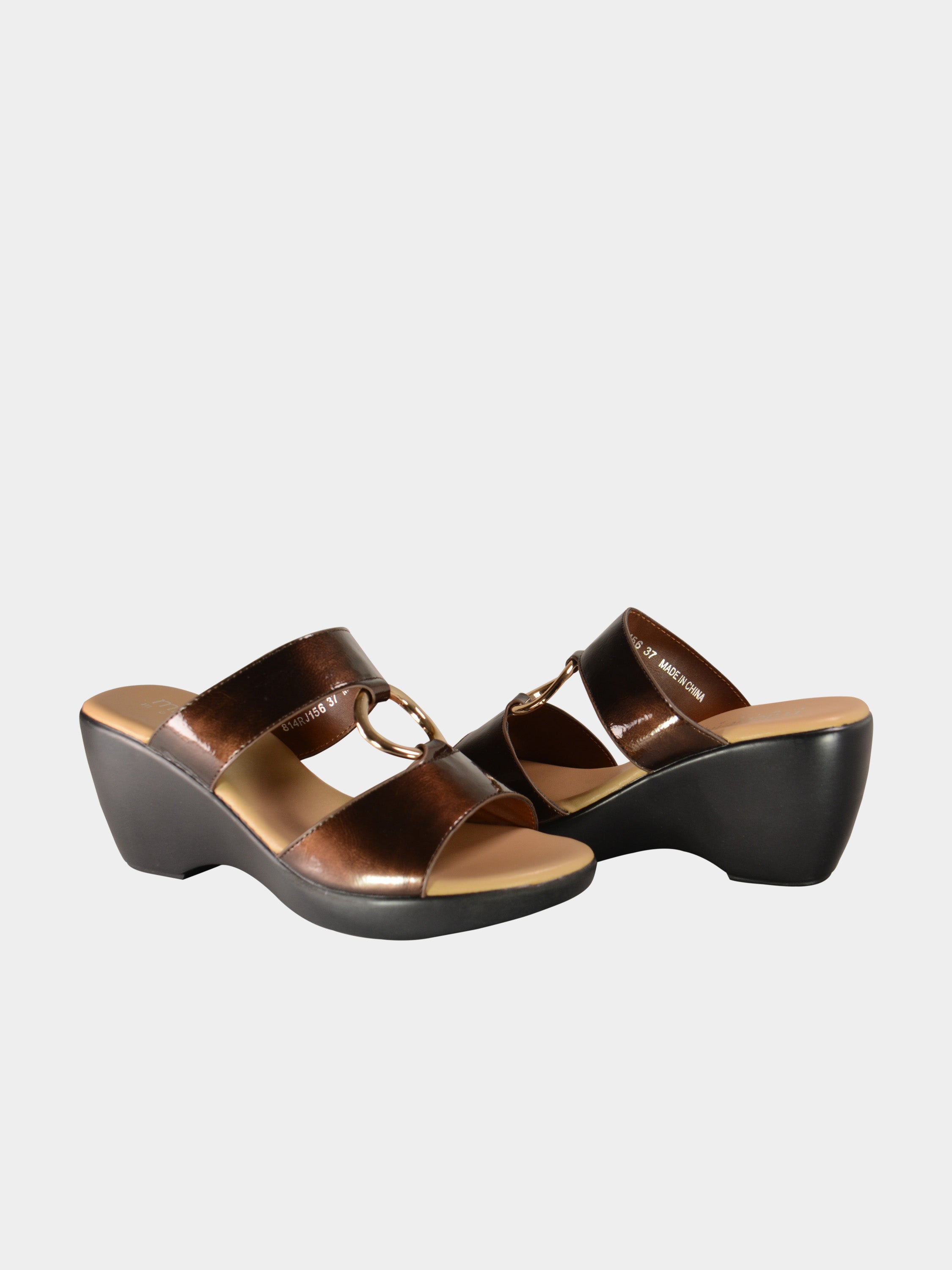 Michelle Morgan 814156 Women's Wedge Sandals #color_Brown
