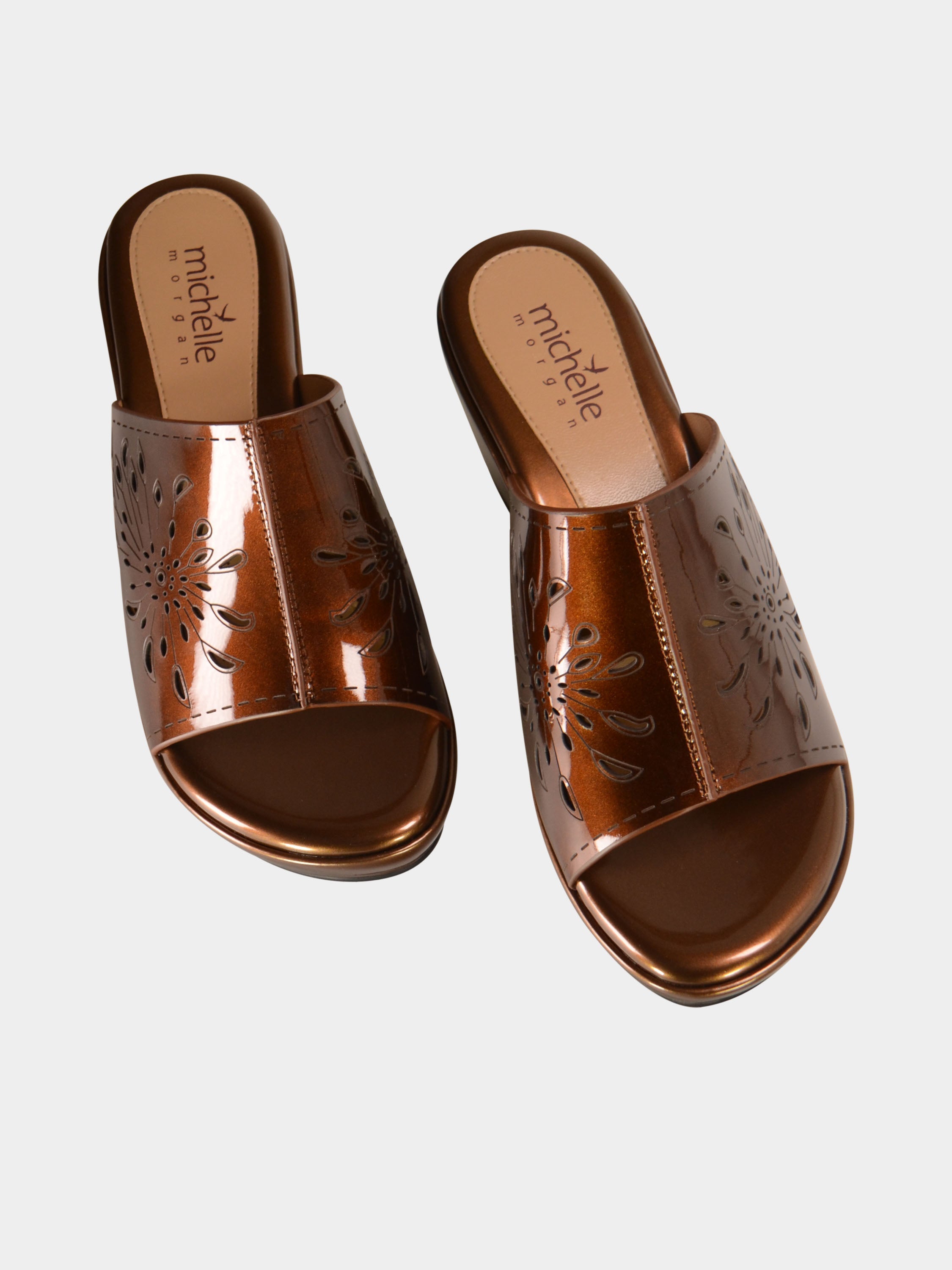 Michelle Morgan 1928-1 Women's Wedge Sandals #color_Brown