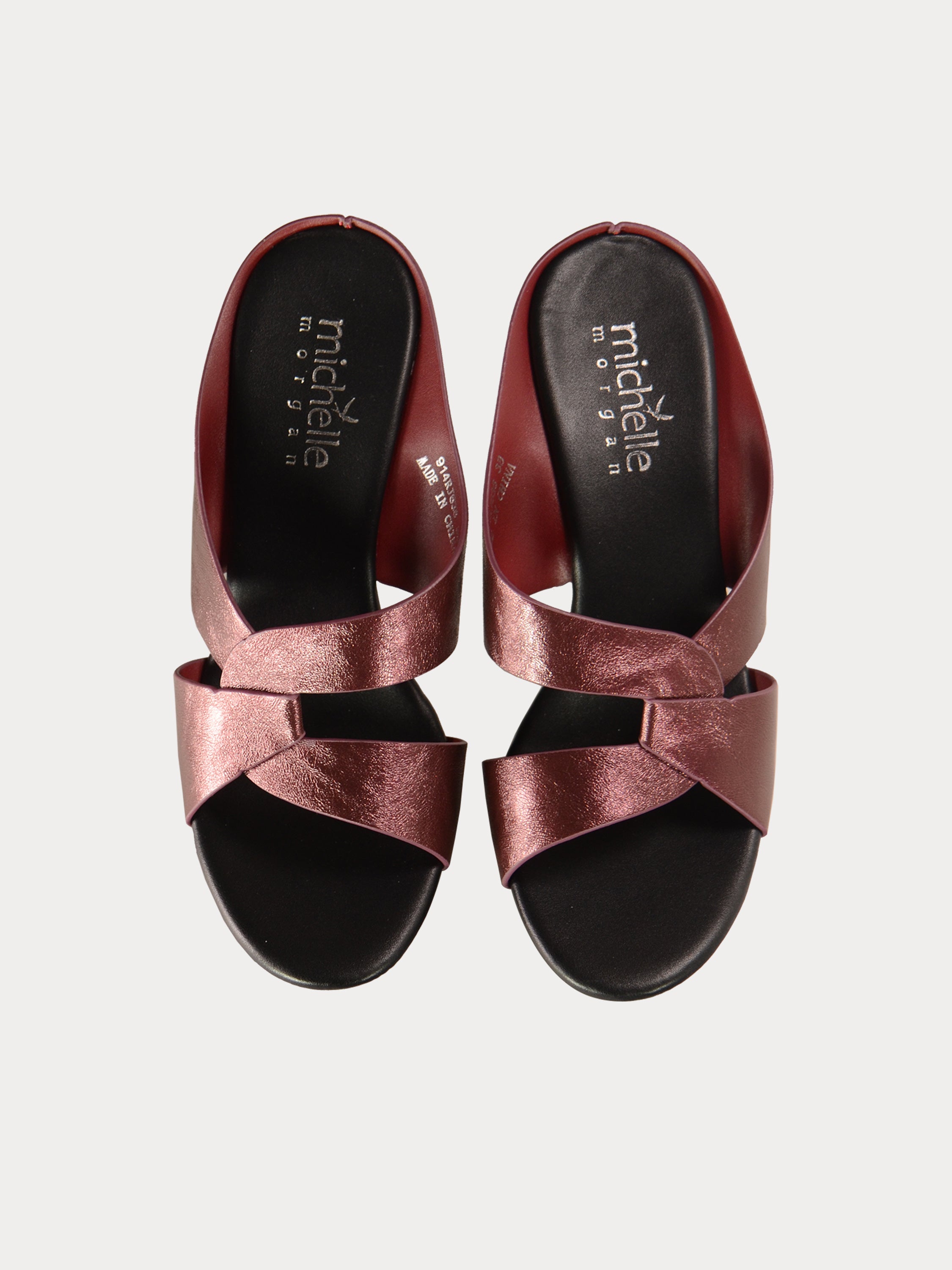 Michelle Morgan 914RJ636 Women's Brushed Heeled Sandals #color_Maroon