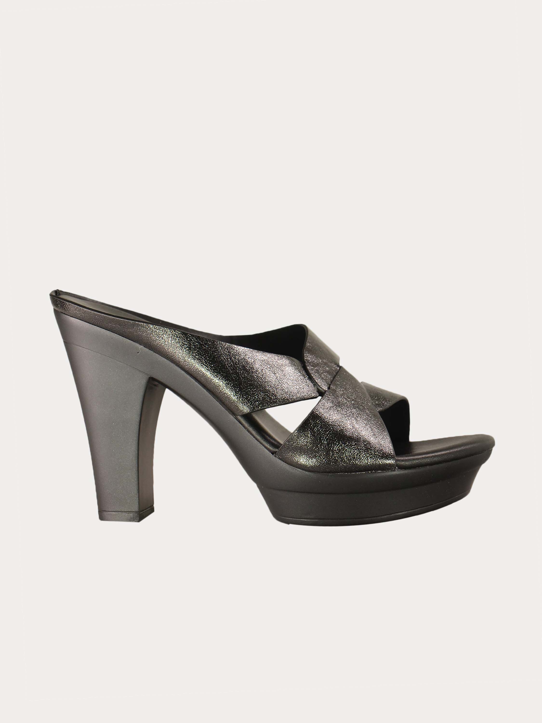 Michelle Morgan 914RJ636 Women's Brushed Heeled Sandals #color_Black