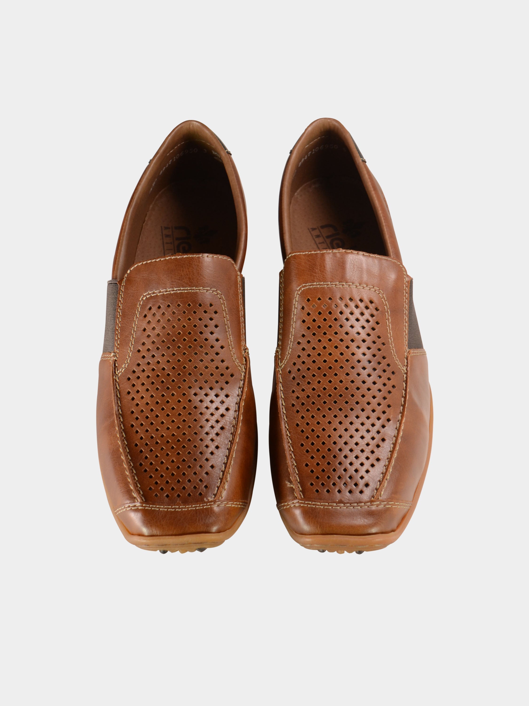 Rieker 08965 Men's Slip-On Brown Loafers #color_Brown