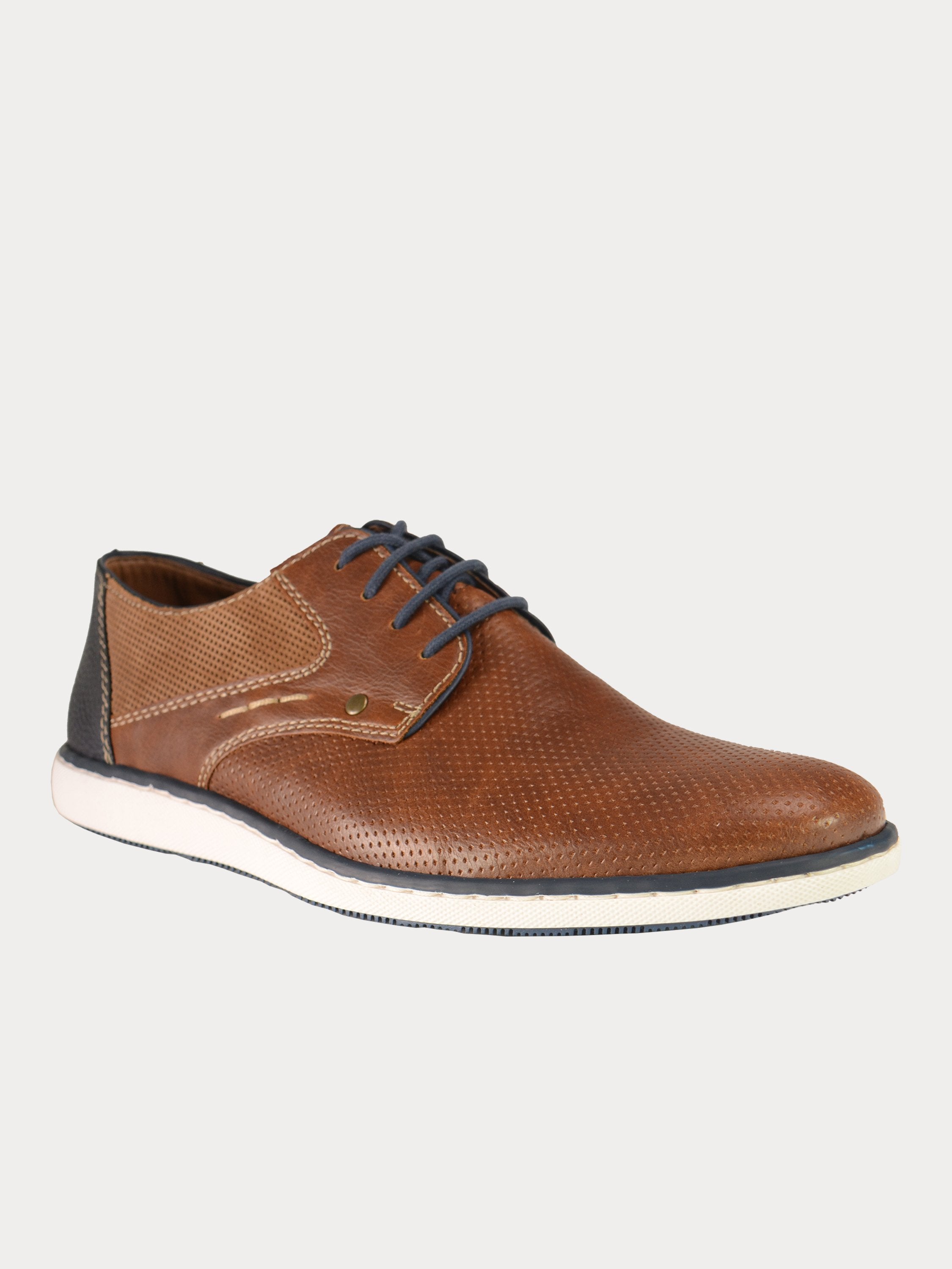 Rieker Men's Casual Lace Up Leather Shoes #color_Brown