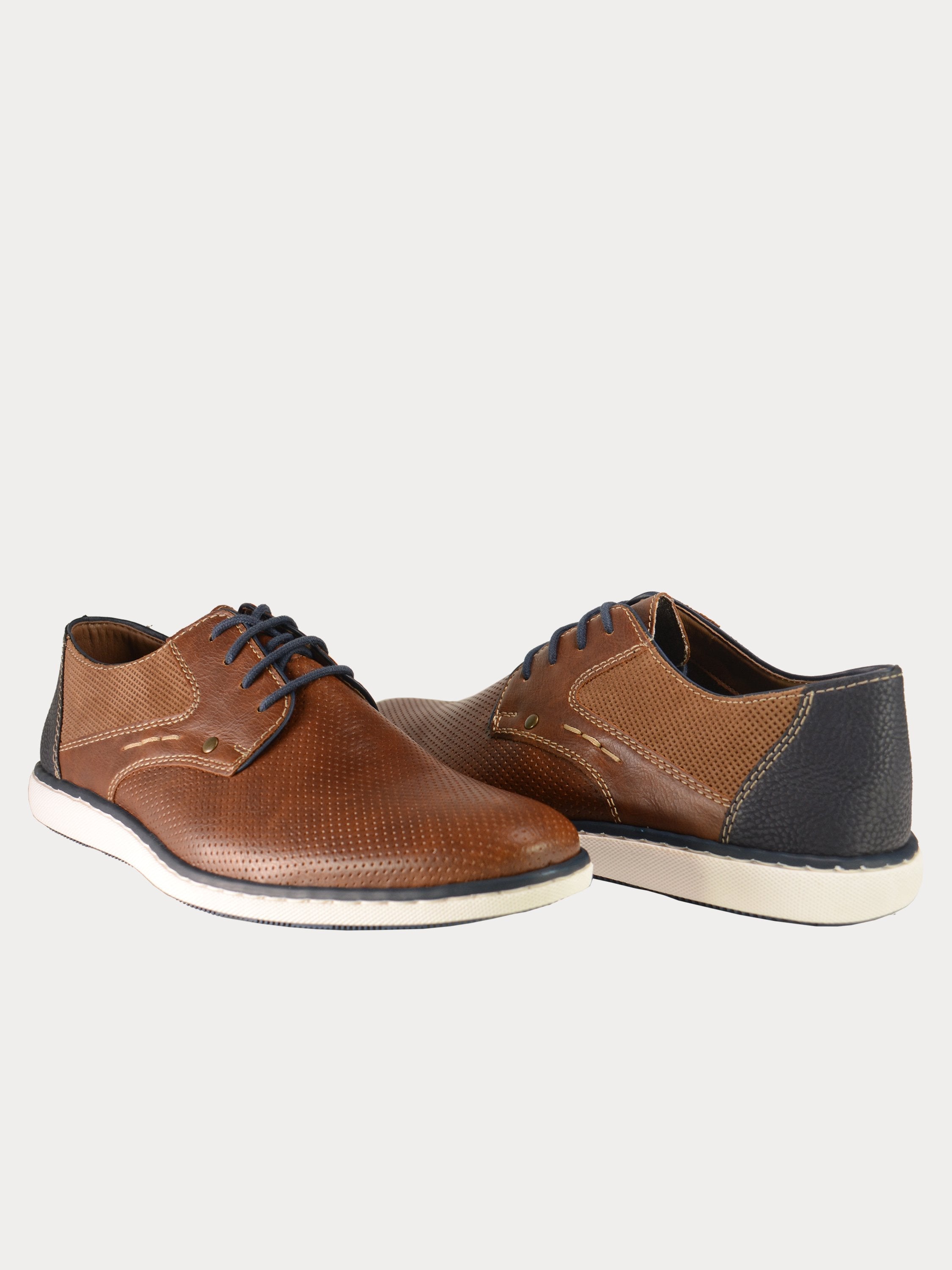 Rieker Men's Casual Lace Up Leather Shoes #color_Brown