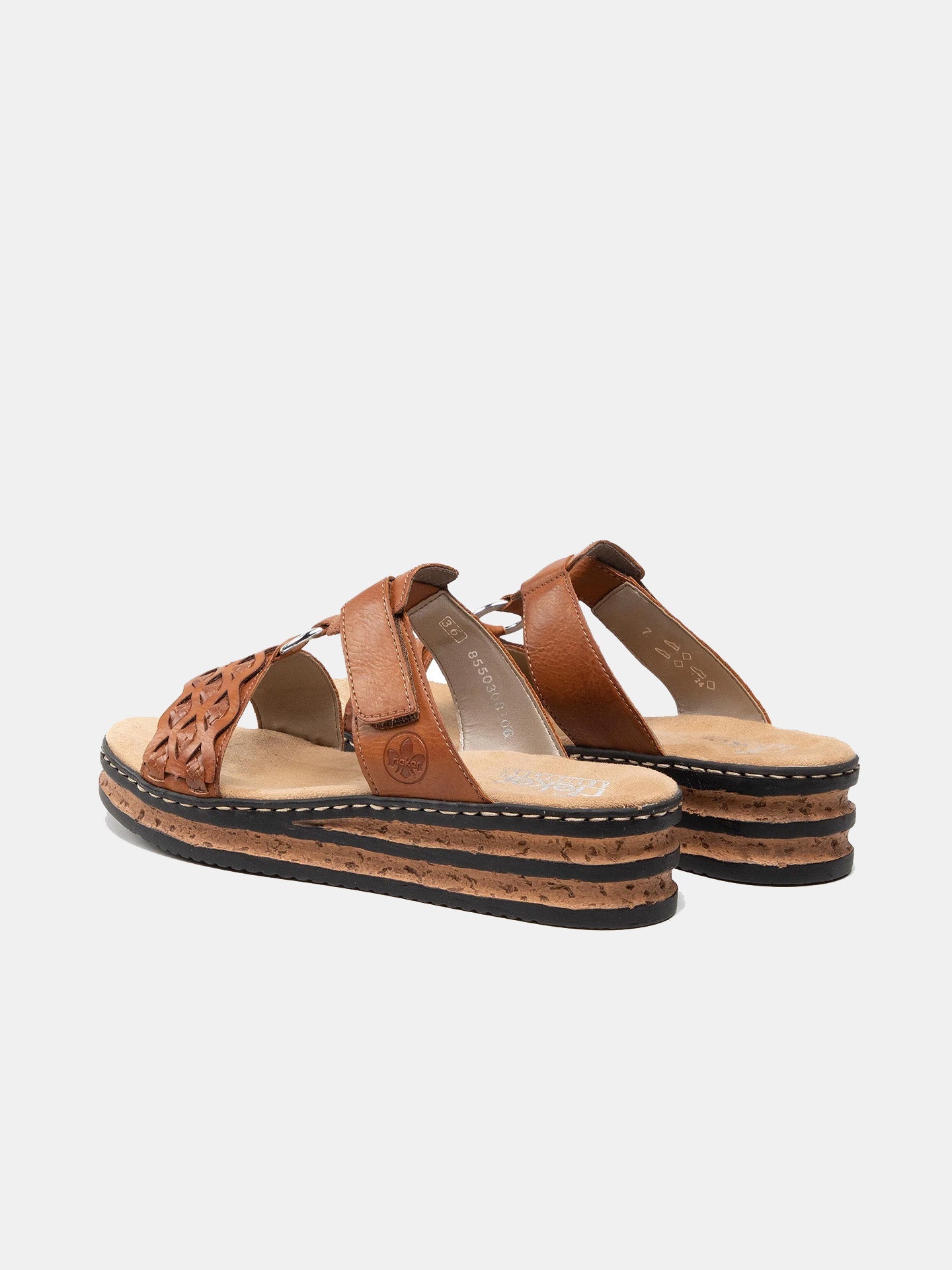 Rieker 629K9 Women's Slider Sandals #color_Brown