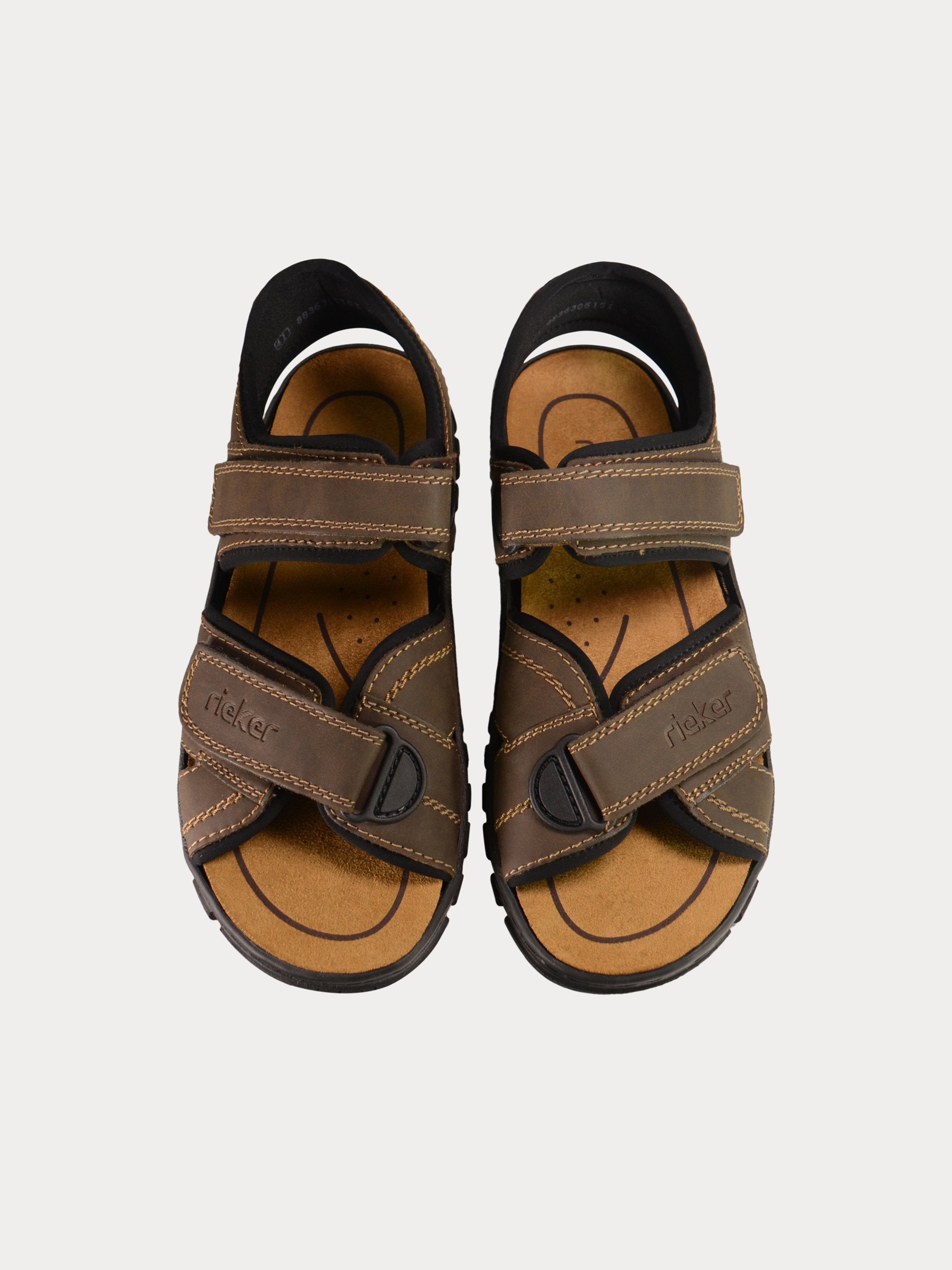 Rieker 25051 Men's Hook And Loop Sandals #color_Brown