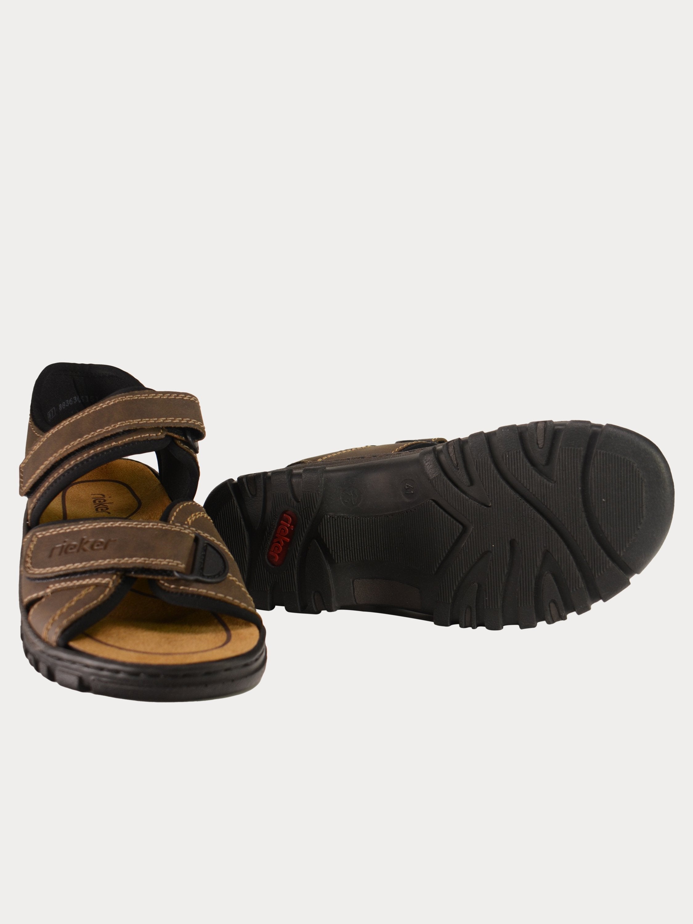 Rieker 25051 Men's Hook And Loop Sandals #color_Brown