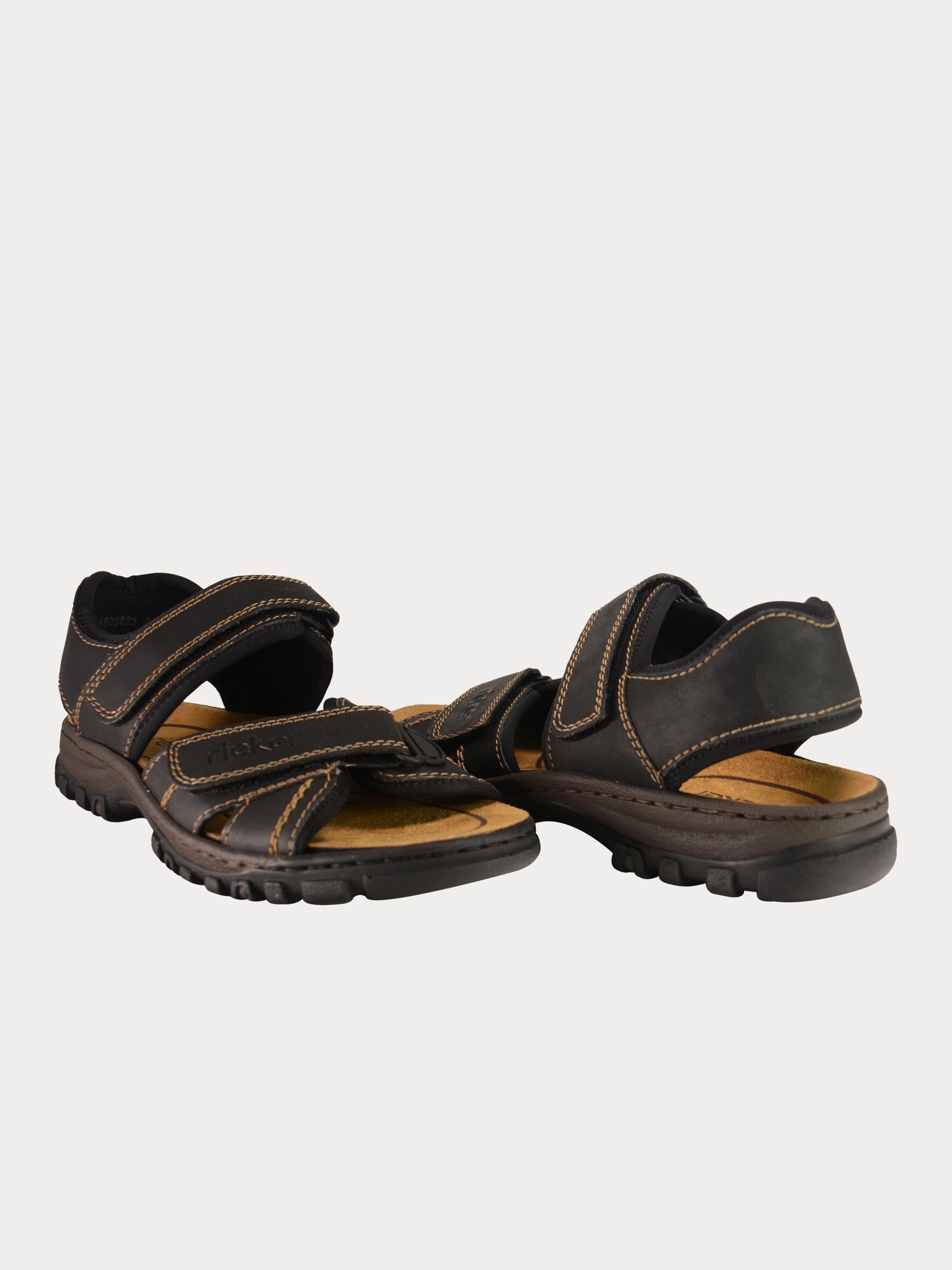 Rieker 25051 Men's Hook And Loop Sandals #color_Black