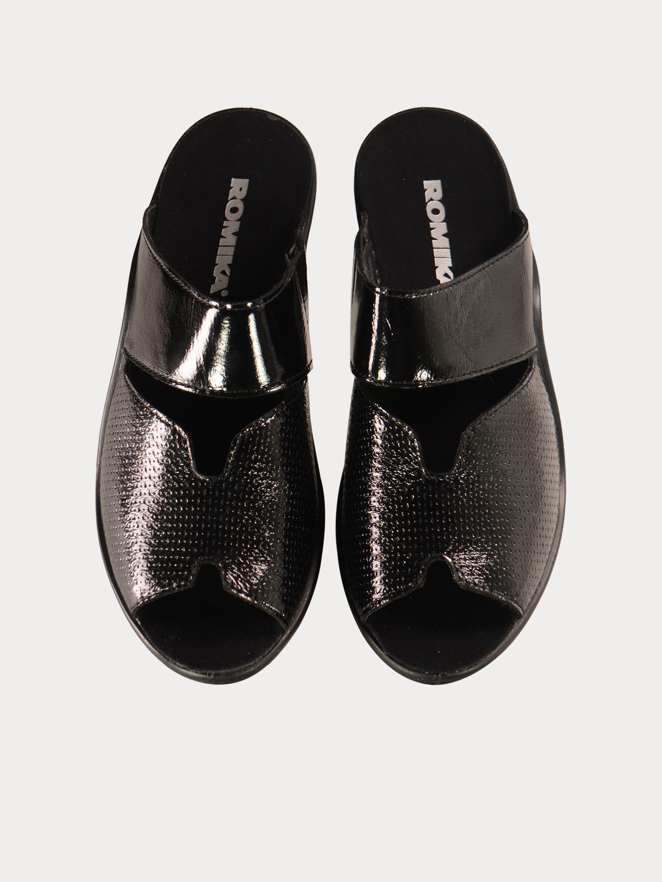 Romika 27148 Women Mokassetta Leather Sandals #color_Black